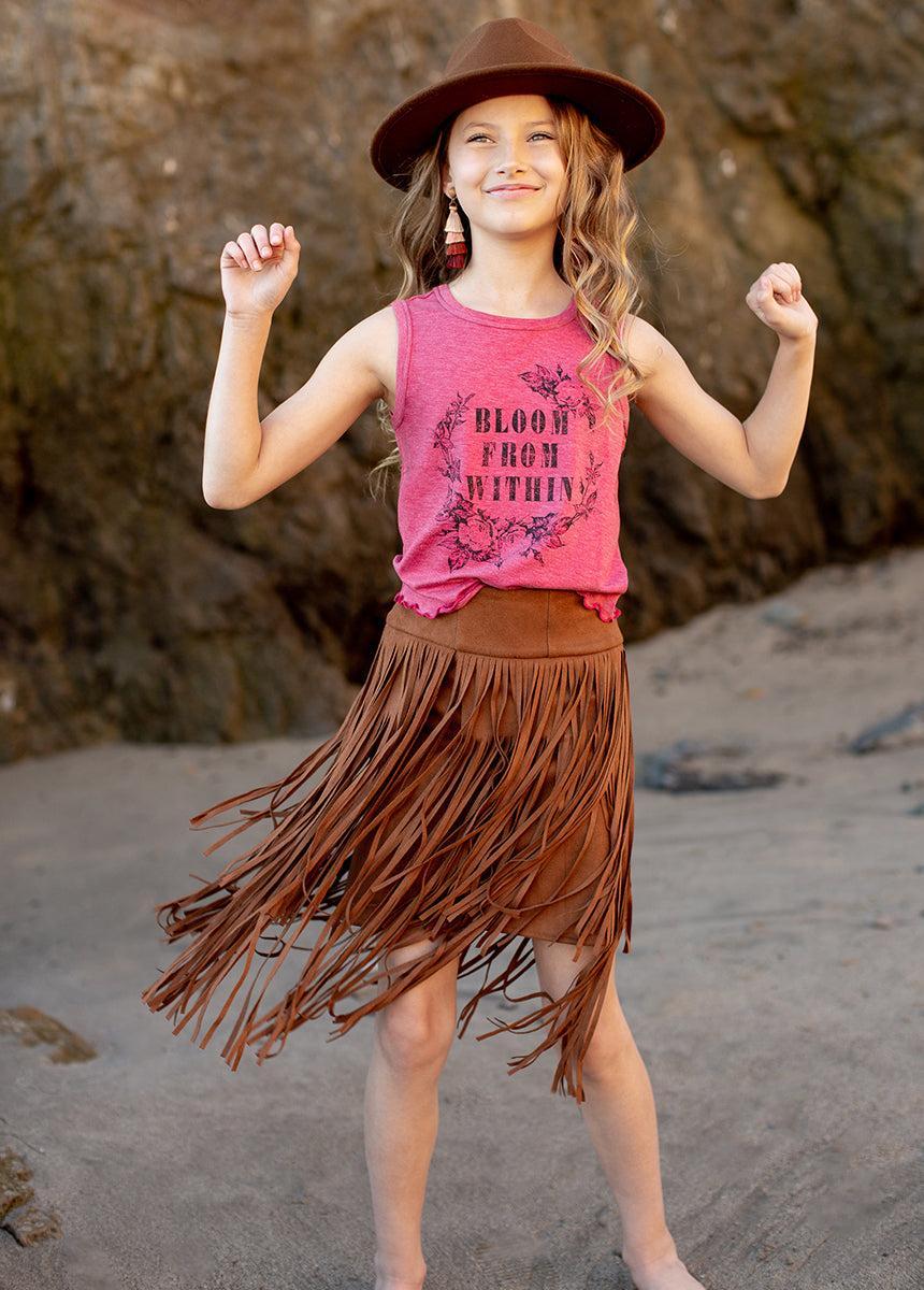Neila Tank in Heather Wild Rose Girls Product Image