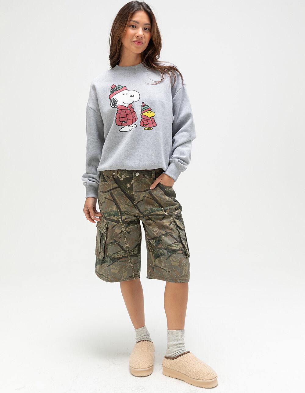 RSQ x Peanuts Puffers Mens Oversized Crewneck Sweatshirt - HEATHER GRAY Product Image