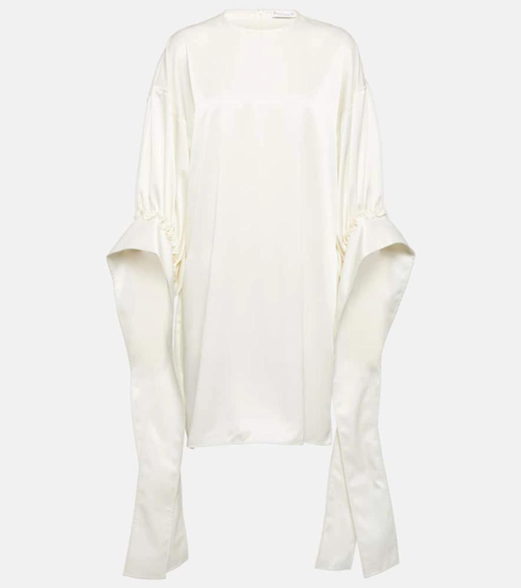JW ANDERSON Gathered Tab-sleeve Mini Shift Dress In Ivory Product Image