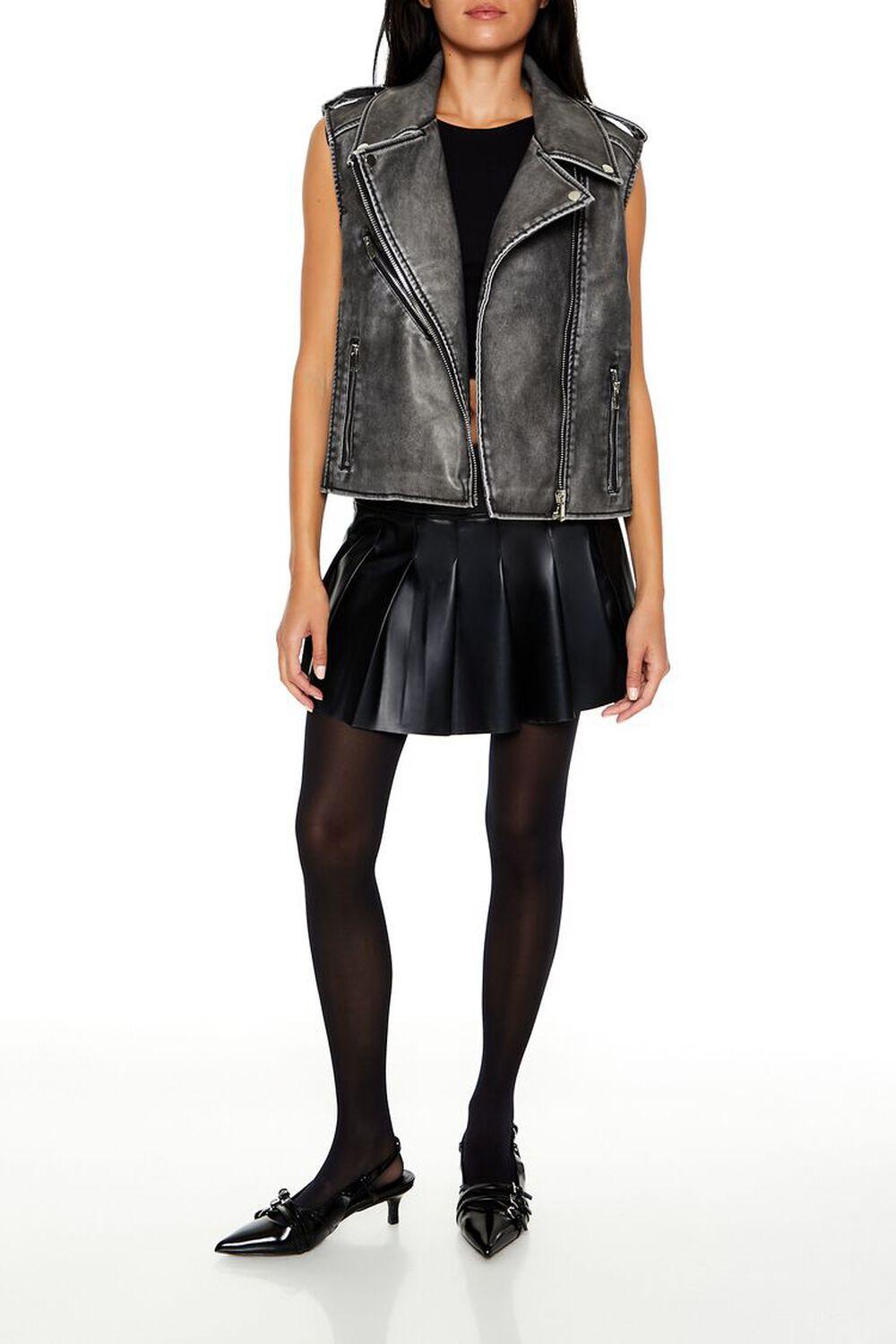 Faux Leather Zip-Up Vest | Forever 21 Product Image