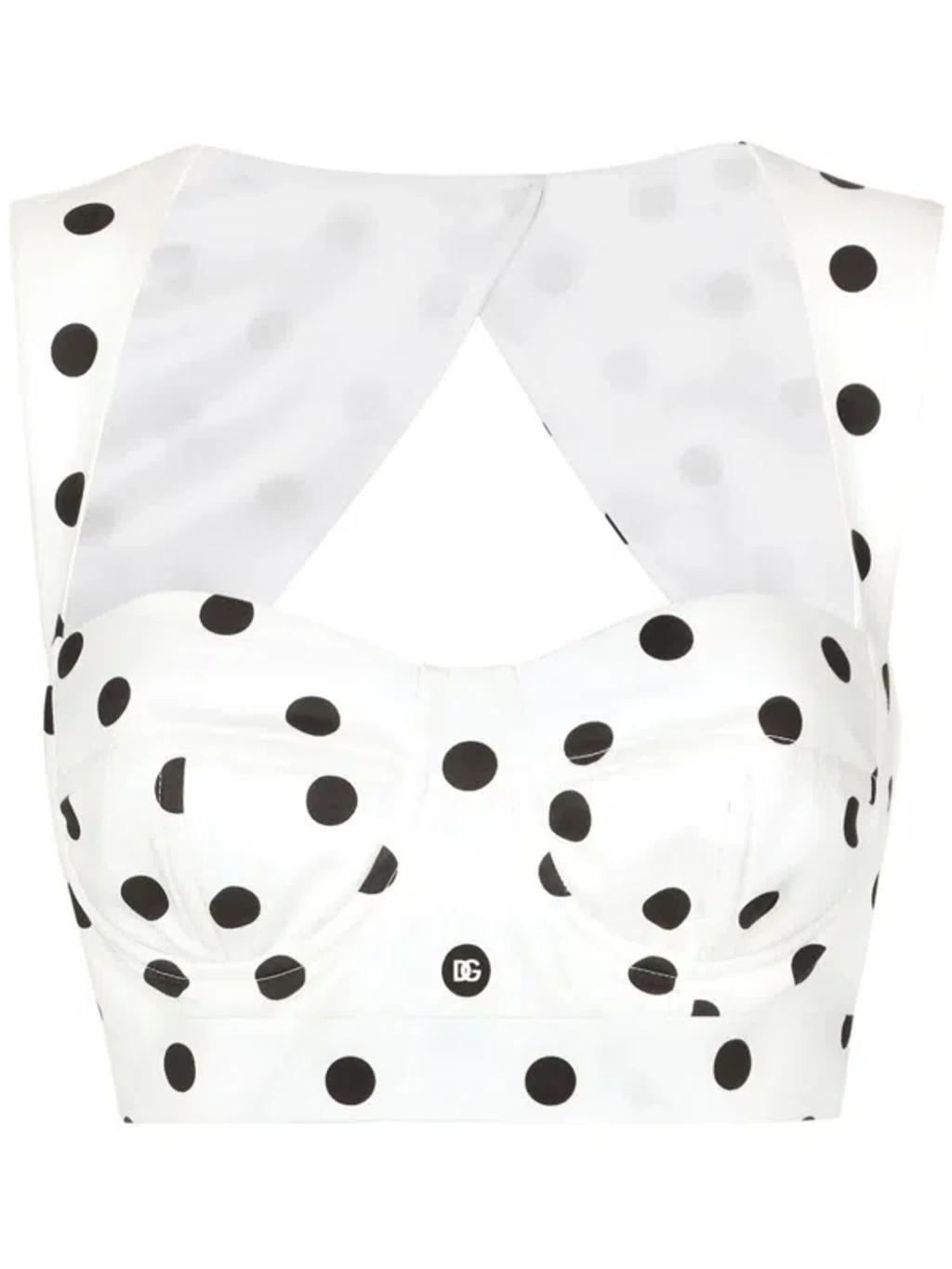 DOLCE & GABBANA Drill Ela St. Pois Medio In White,black Product Image