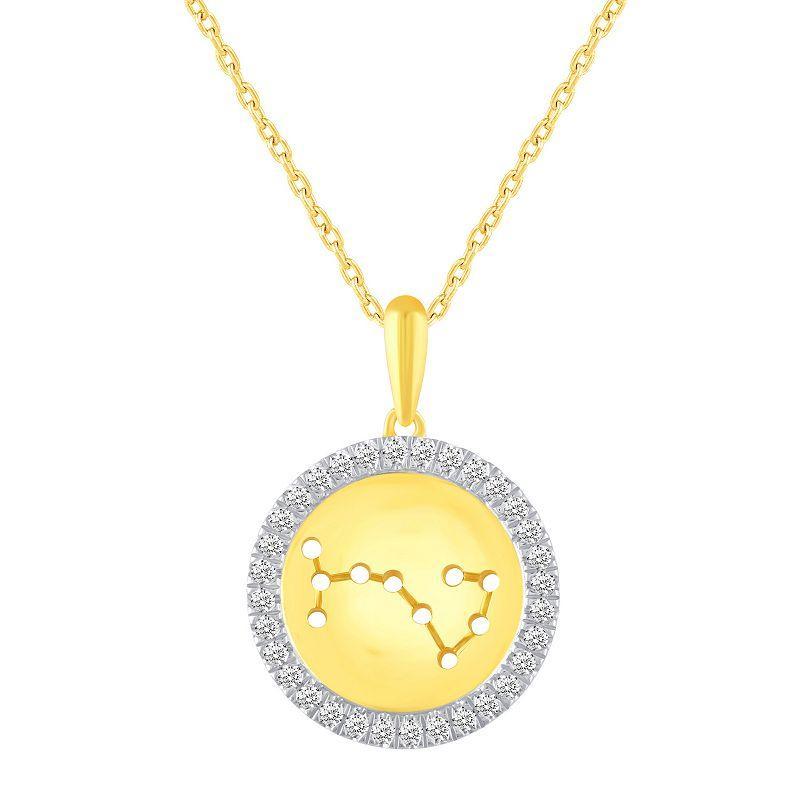 1/4 Carat T.W. Diamond Halo Zodiac Pendant Necklace, Women's, Size: 18", Cancer Product Image