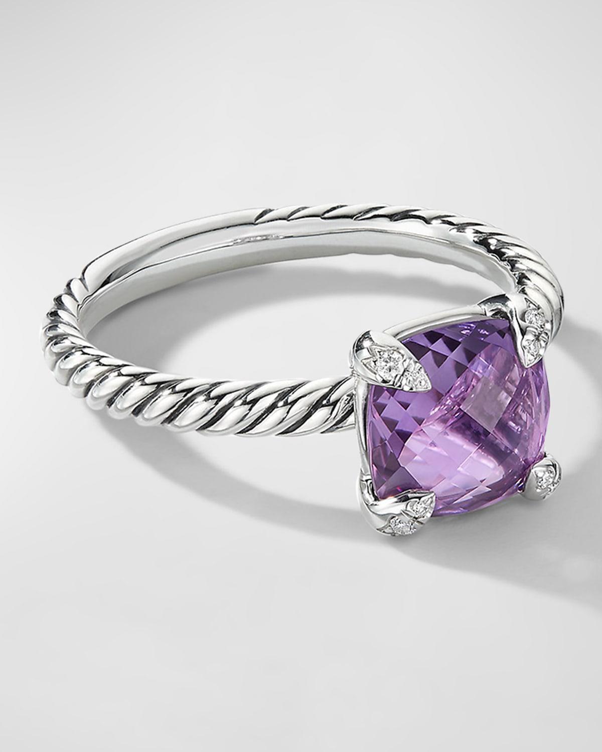 David Yurman Chatelaine Ring with Amethyst and Diamonds Product Image