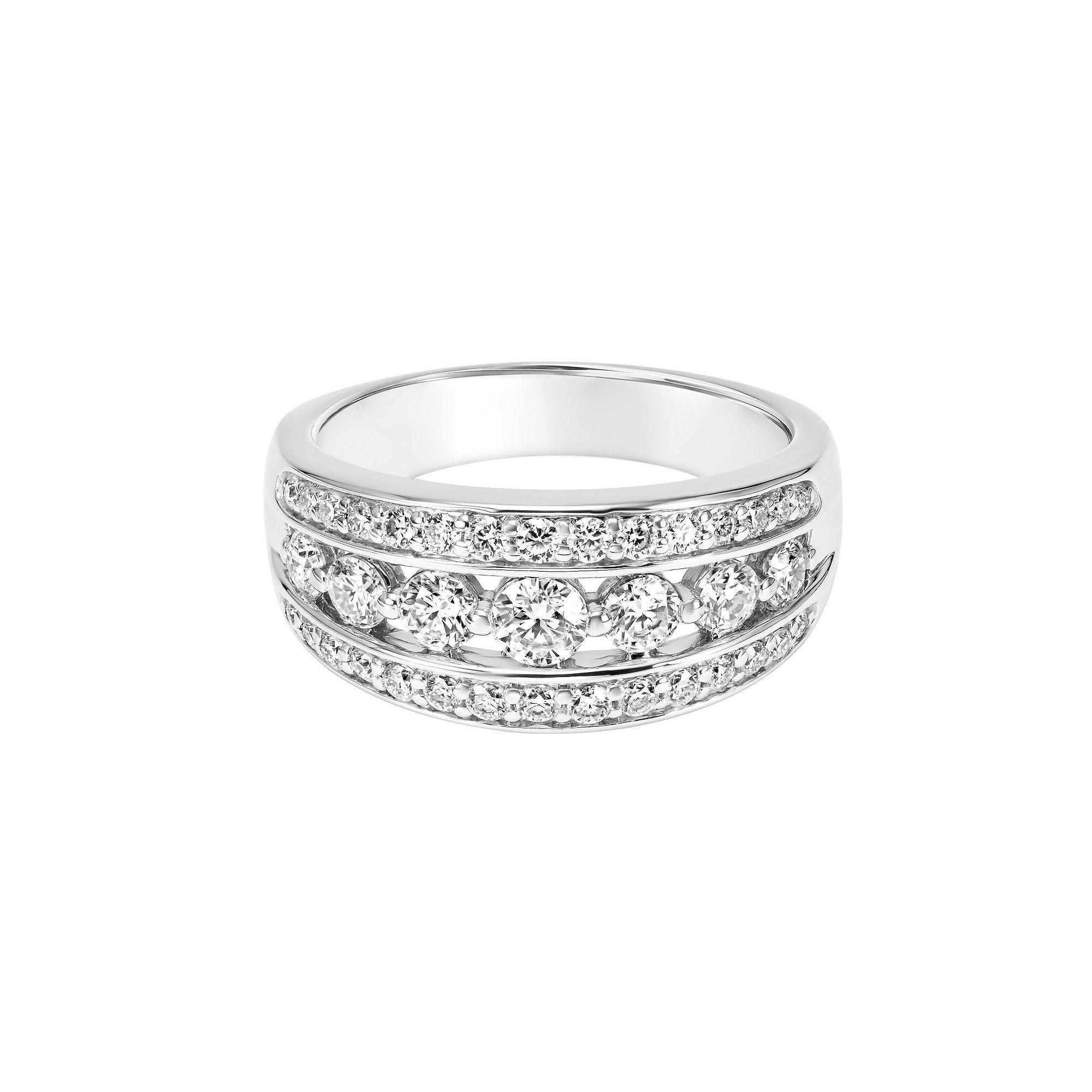 Love Always Sterling Silver 1 Carat T.W. Lab-Created Moissanite Multi-Row Anniversary & Wedding Ring, Womens Product Image