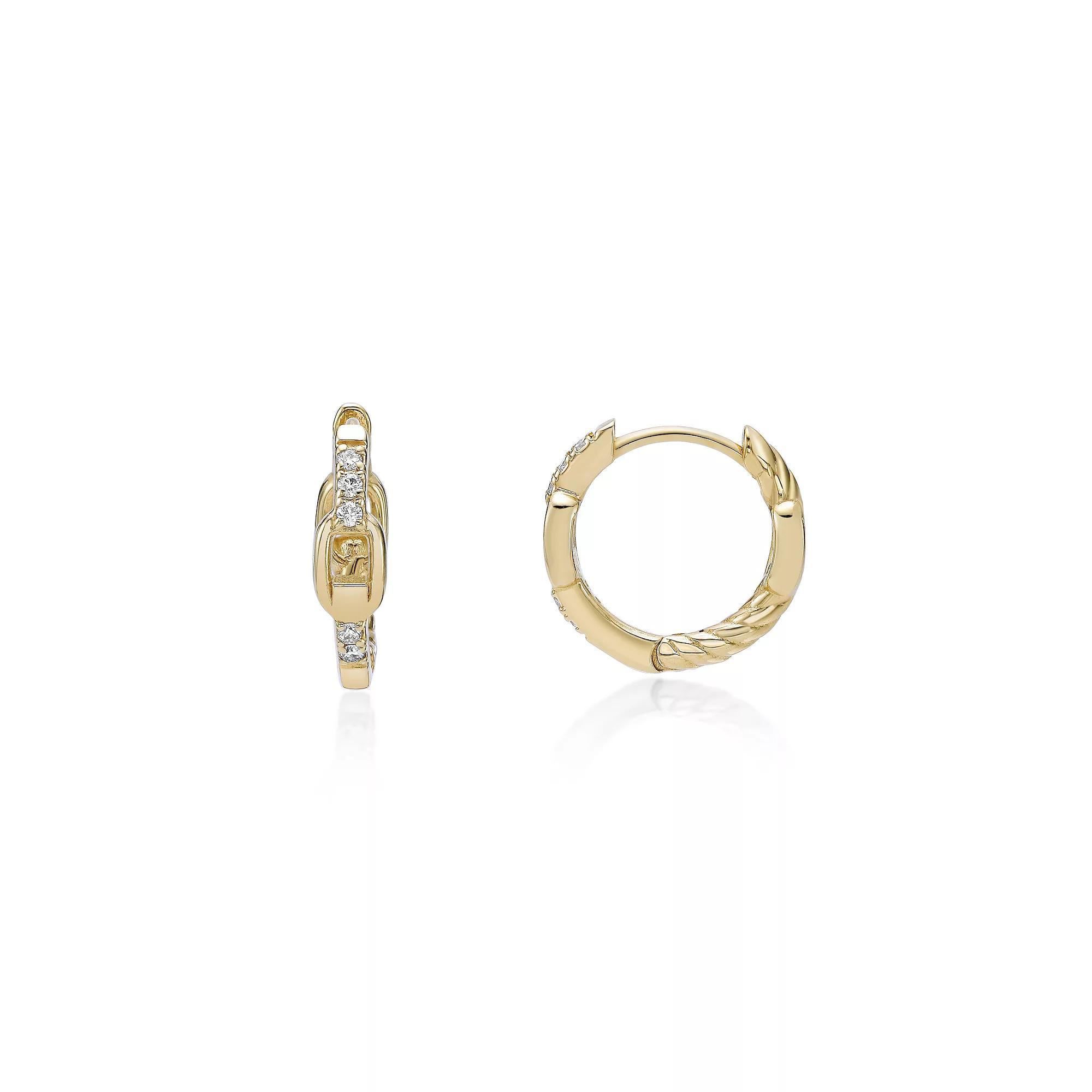 Gemminded 18k Gold Over Silver 1/10 Carat T.W. Lab-Grown Diamond Earrings, Women's, Gold Tone Product Image