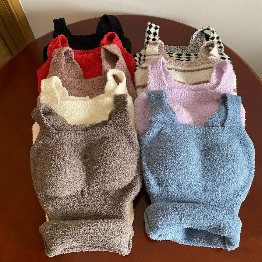 Square Neck Fleece Camisole Top (Various Designs) Product Image