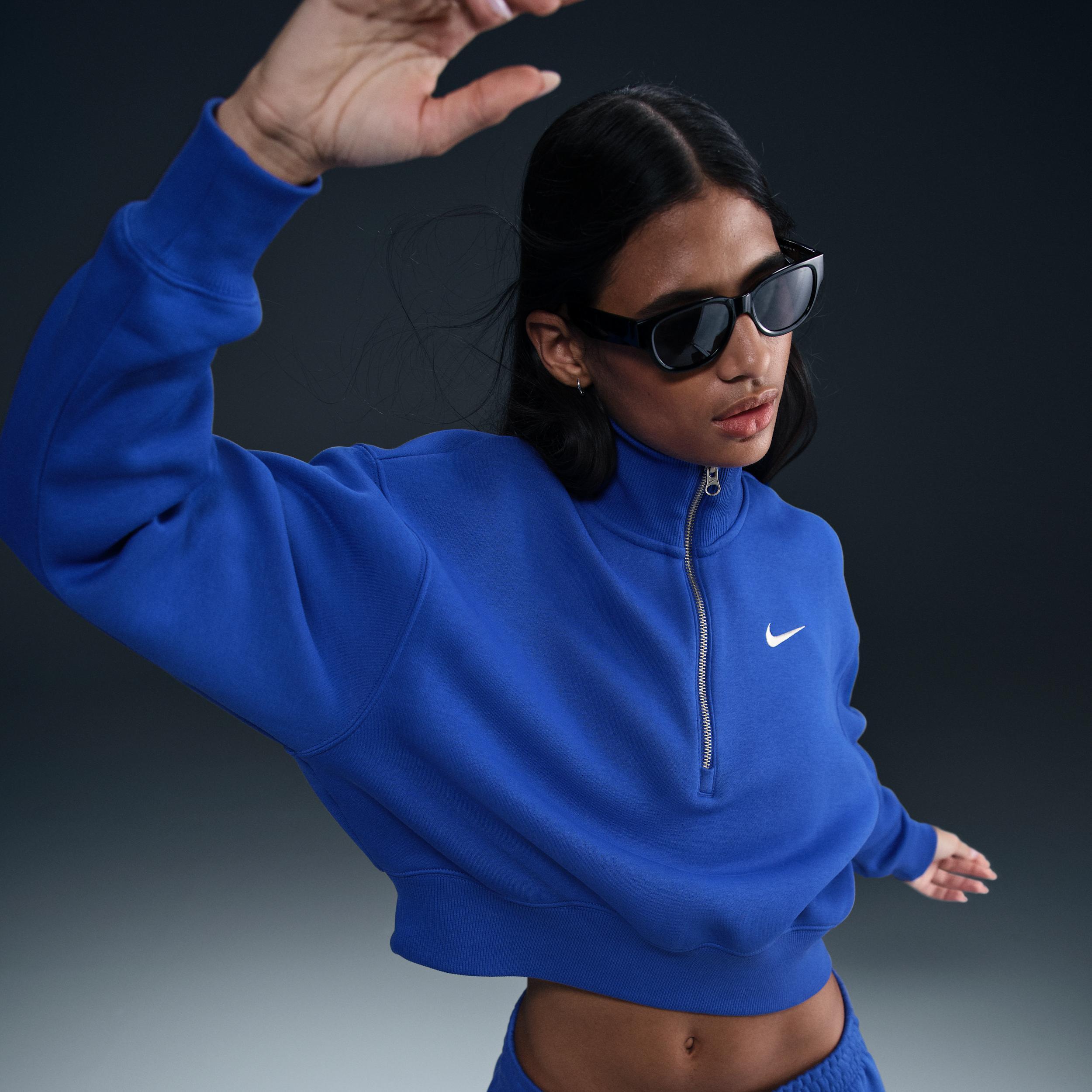 Womens Nike Sportswear Phoenix Fleece 1/2-Zip Cropped Sweatshirt Product Image