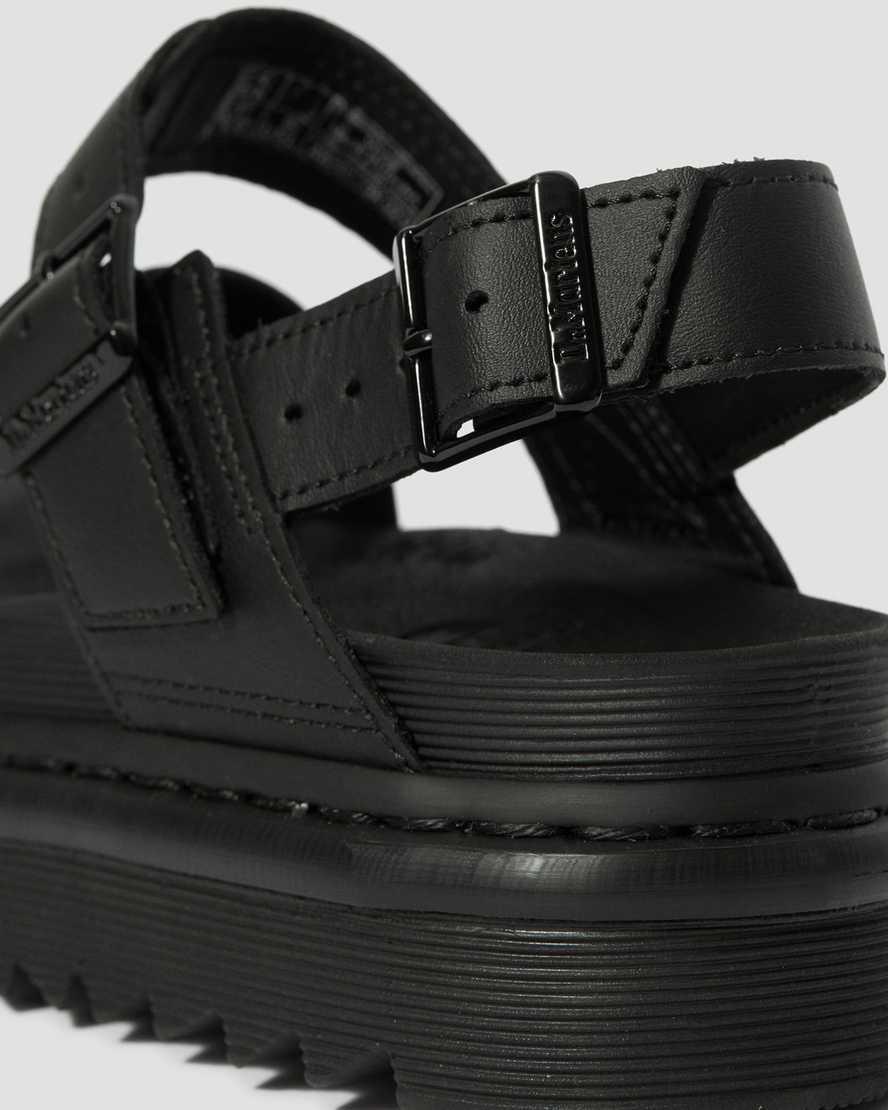 Dr Martens Voss black Leather Flat Chunky Sandals Product Image