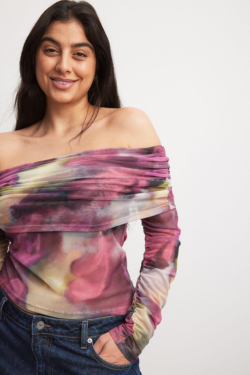 Mesh Off Shoulder Top Product Image