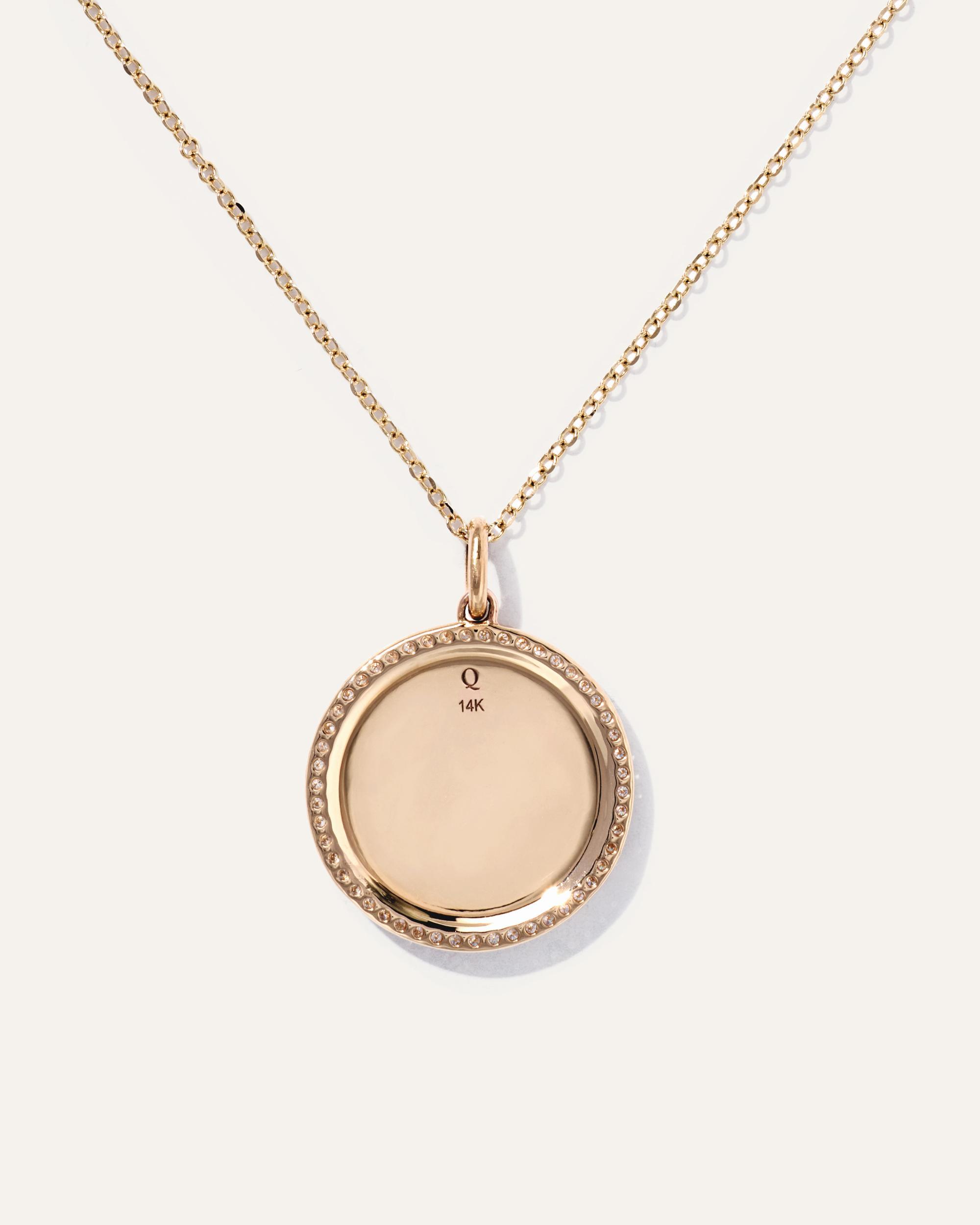 Quince | Women's 14K Gold Pave Zodiac Medallion Necklace Product Image