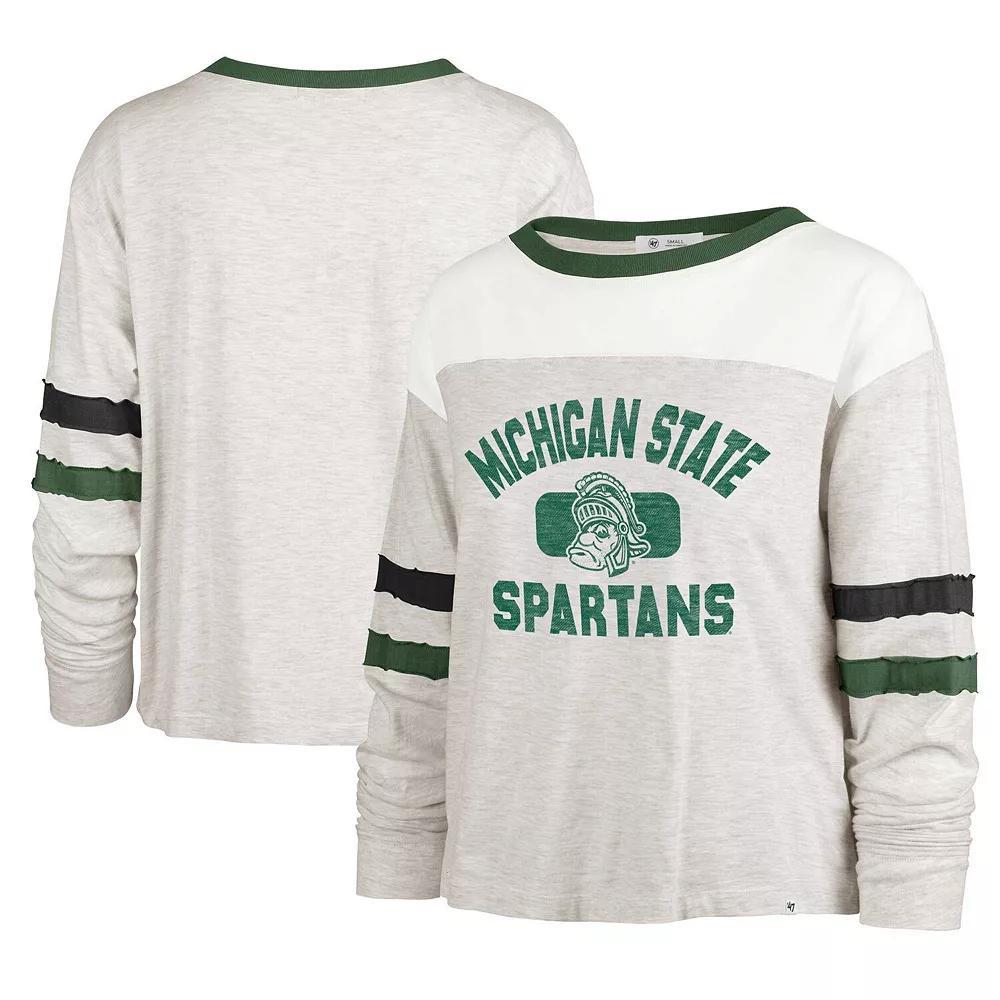 Women's '47  Oatmeal Michigan State Spartans Vault All Class Lena Long Sleeve T-Shirt, Size: Small, Team Product Image