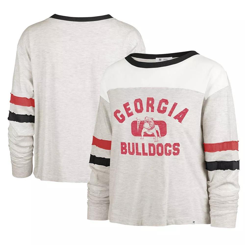 Women's '47 Oatmeal Georgia Bulldogs Vault All Class Lena Long Sleeve T-Shirt, Size: Large, Team Product Image