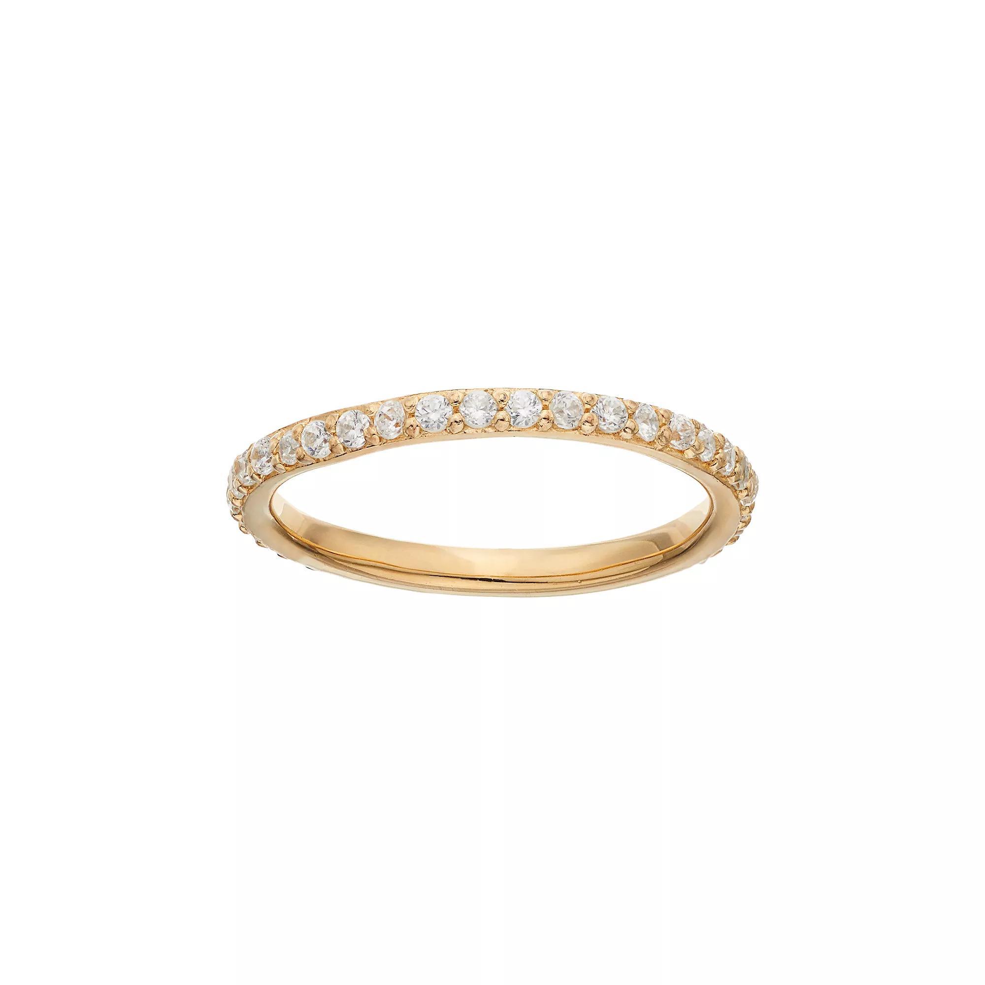 Sophie Miller 14k Gold Plated Cubic Zirconia Eternity Ring, Women's, Size: 8, White Product Image
