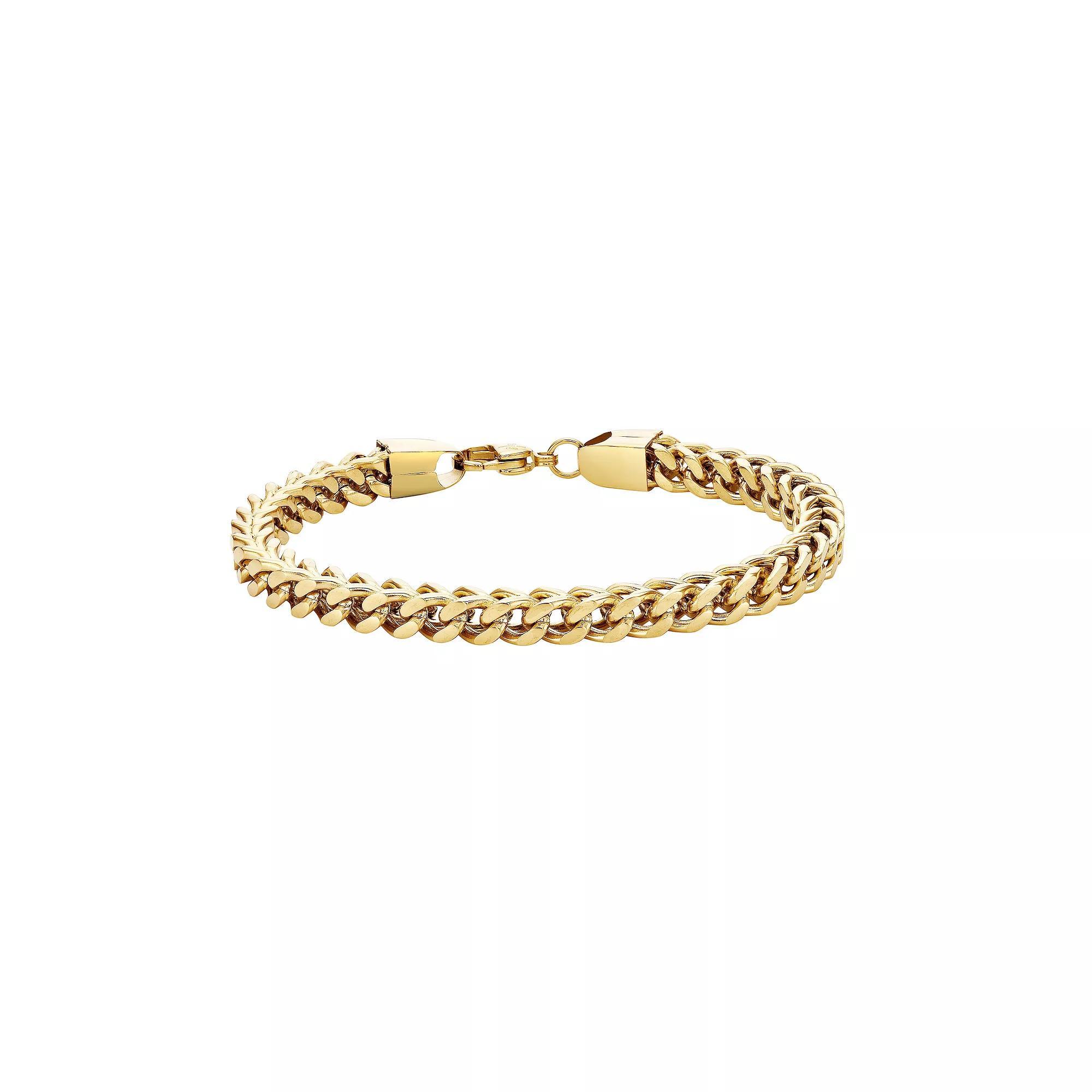 LYNX Ion-Plated Stainless Steel Foxtail Chain Bracelet, Men's, Size: 9", Gold Tone Product Image