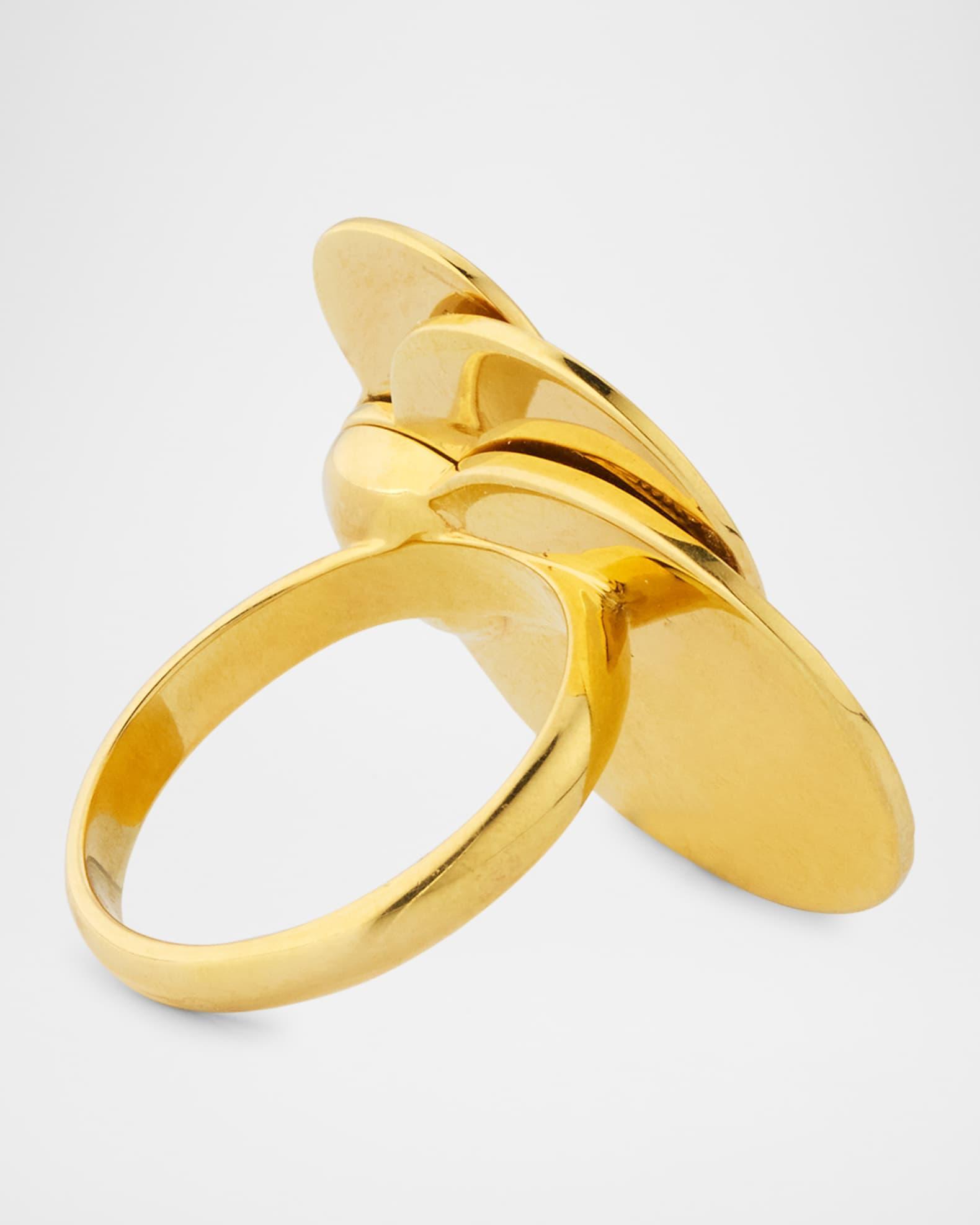 18K Yellow Gold Eclisse Ring with Diamonds, Size 7.5 Product Image