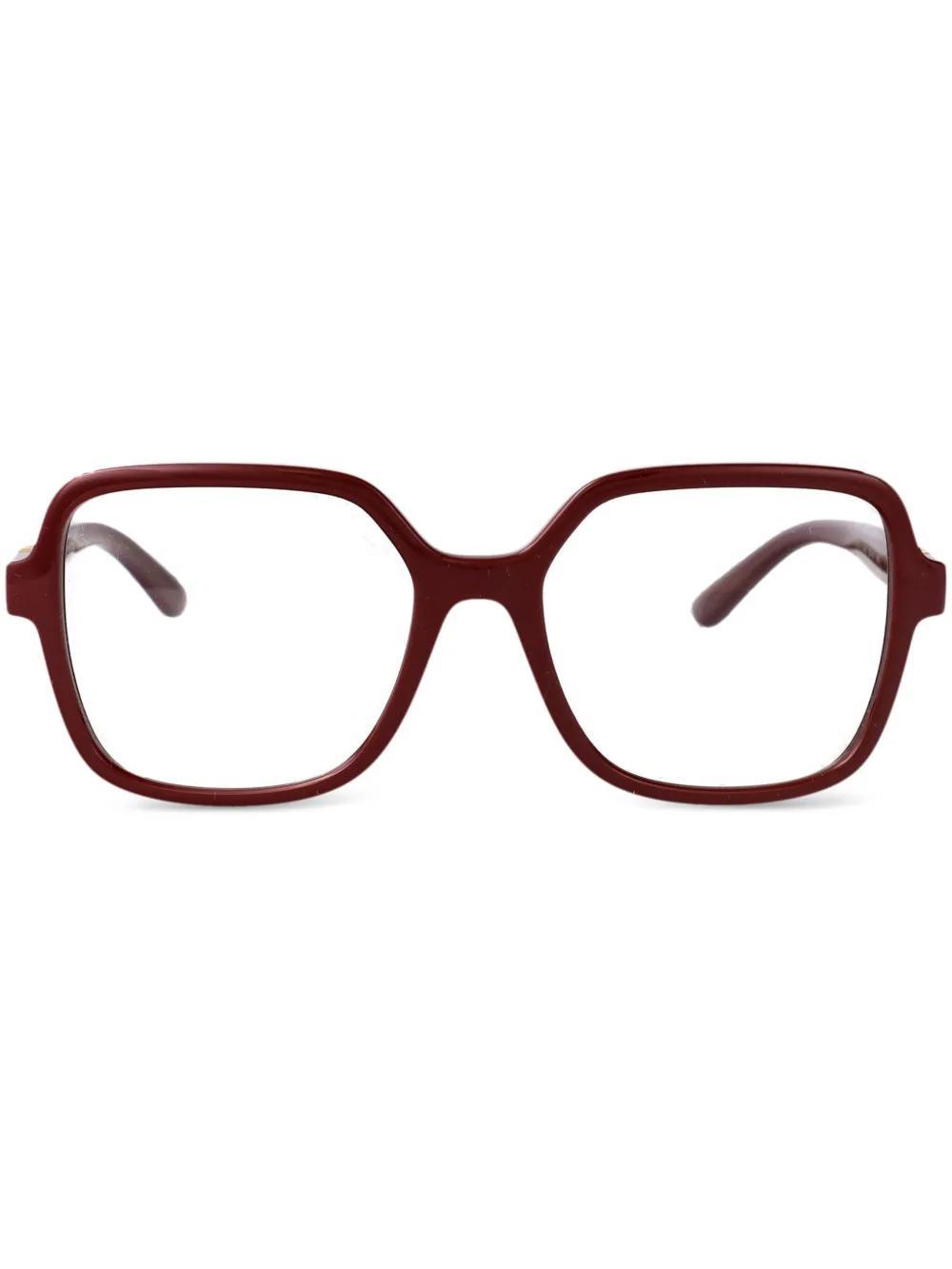 DOLCE & GABBANA Dg-plaque Glasses In Red Product Image