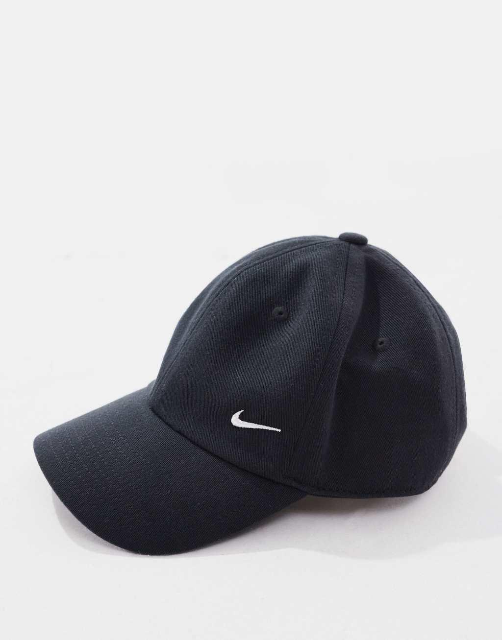 Nike Club metallic swoosh cap in black Product Image