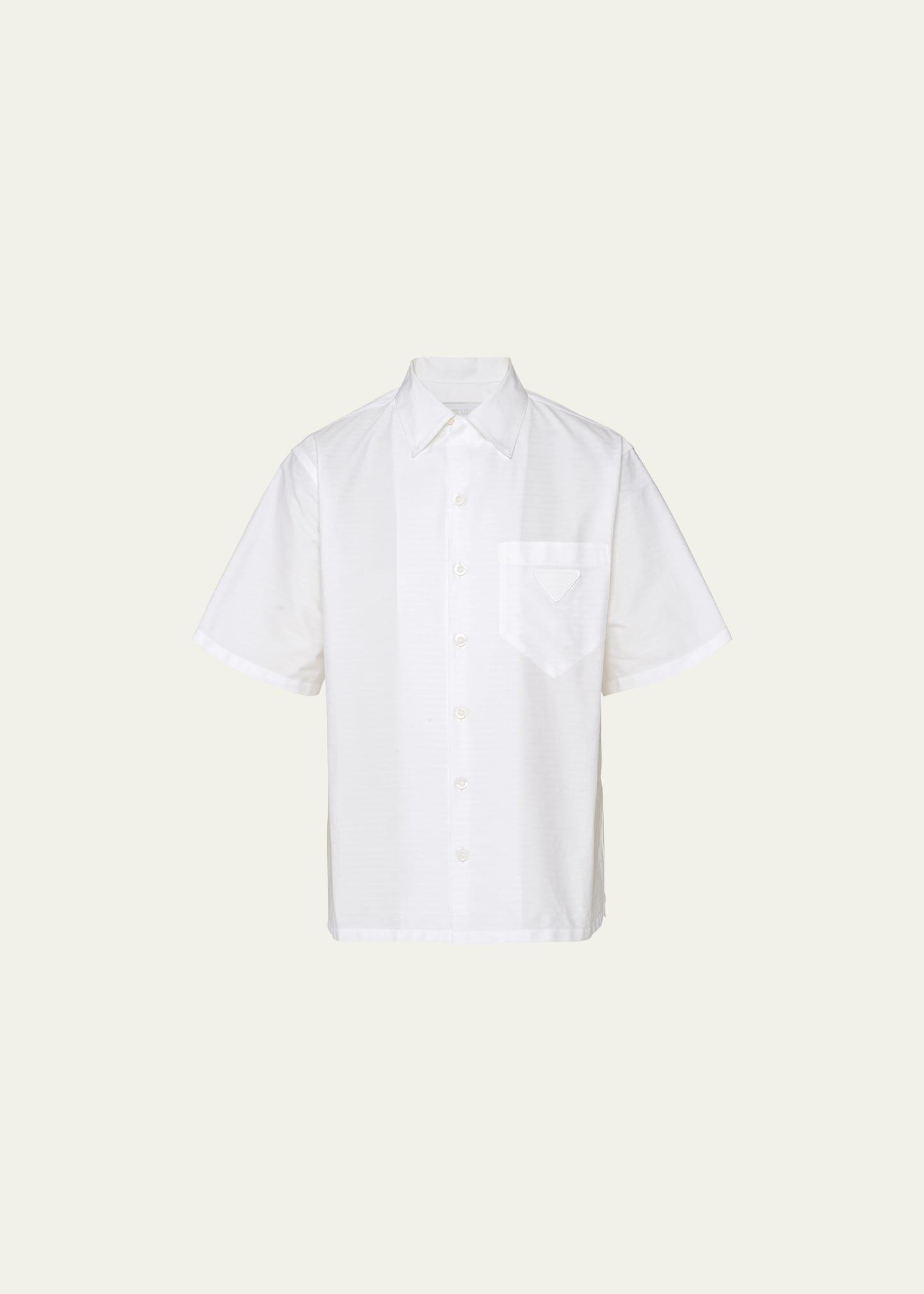 Mens Tonal Jacquard Sport Shirt Product Image
