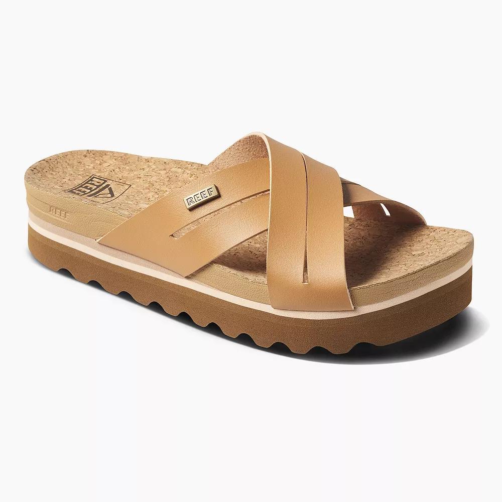 REEF Kaia Women's Criss-Cross Slide Sandals, Size: 9, Natural Product Image