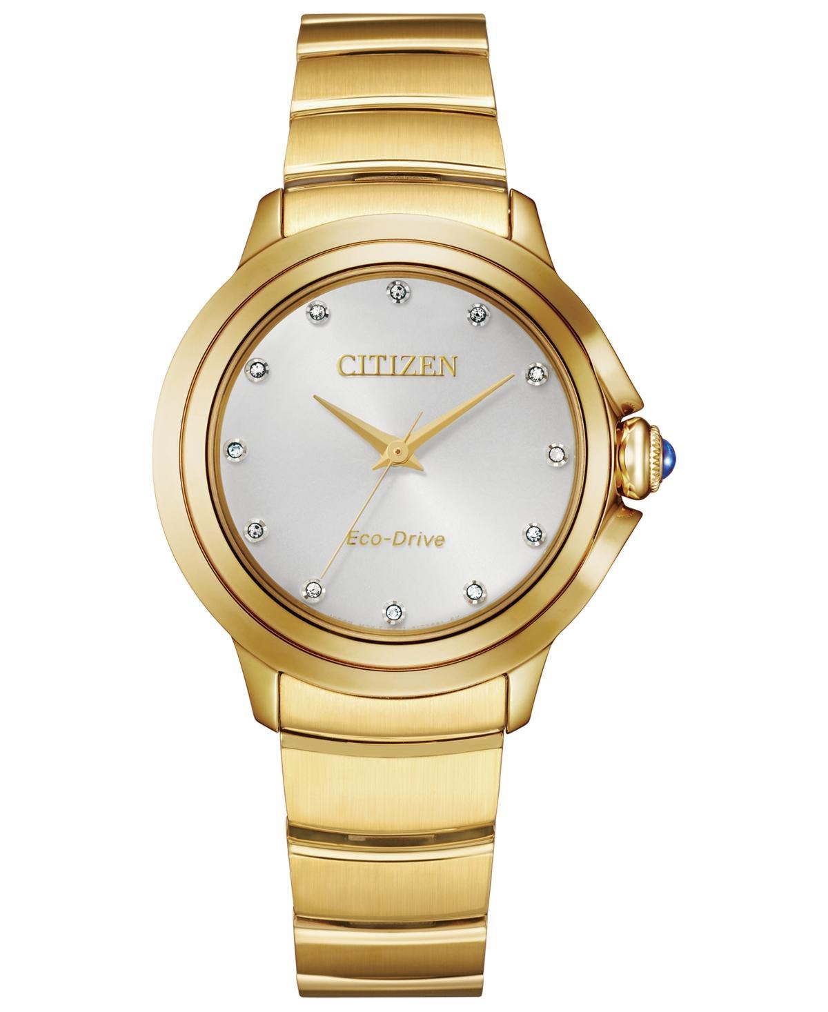 Citizen Eco-Drive Womens Ceci Gold-Tone Stainless Steel Bracelet Watch - EM0952-55A Product Image
