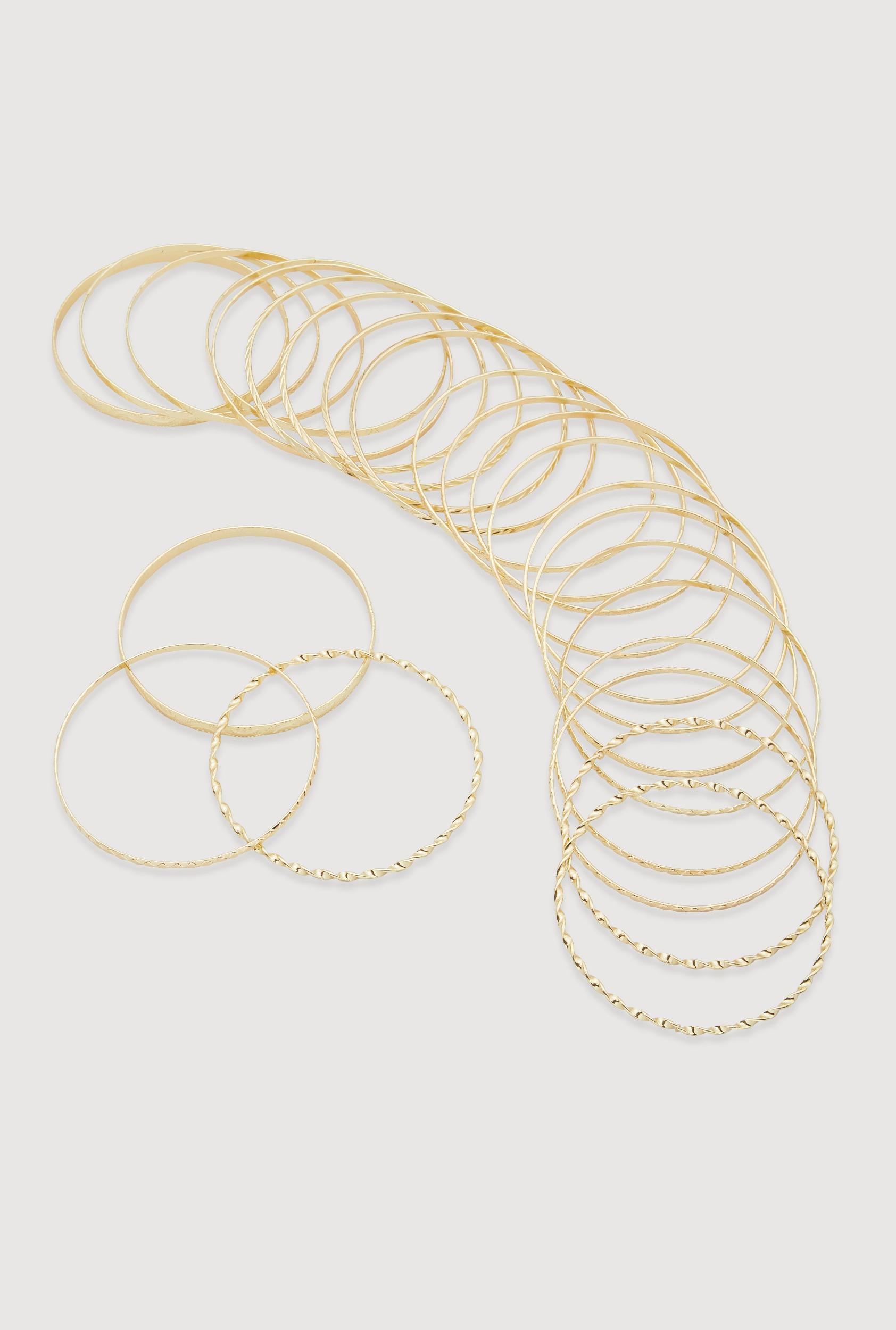 Plus Size Assorted Textured Bangles Set of 16 Male Product Image
