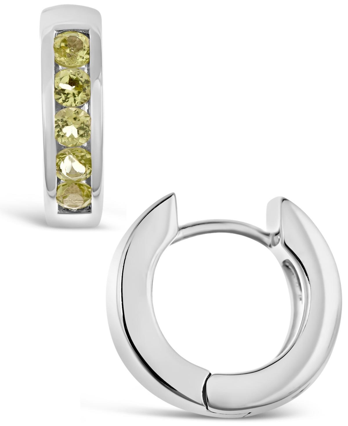 Celebration Gems Sterling Silver Garnet Hinged Hoop Earrings, Women's, Multicolor Product Image
