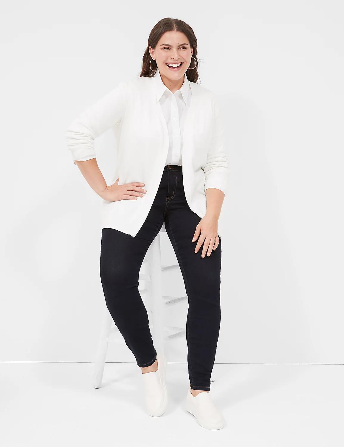 Modern Long-Sleeve Open-Front Cardigan Product Image