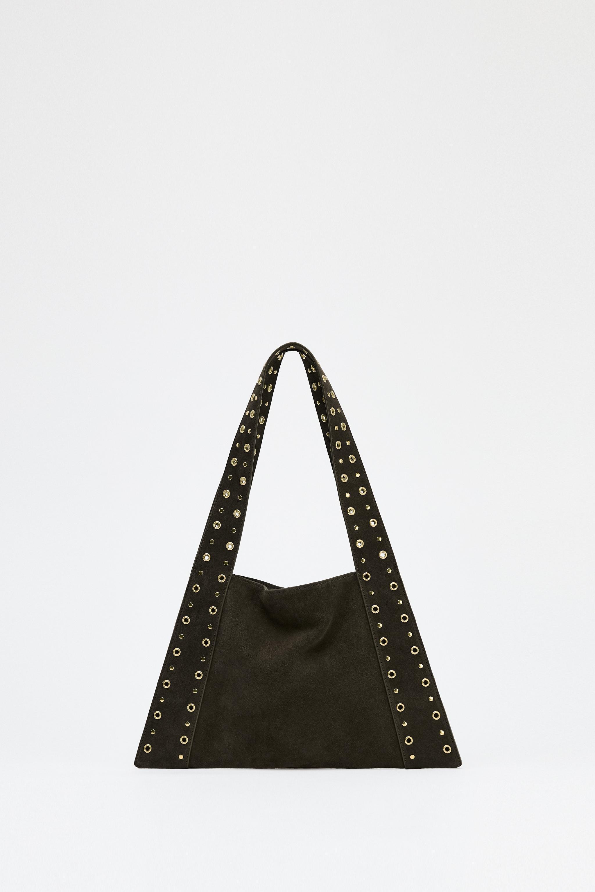 SUEDE STUDDED SHOULDER BAG Product Image