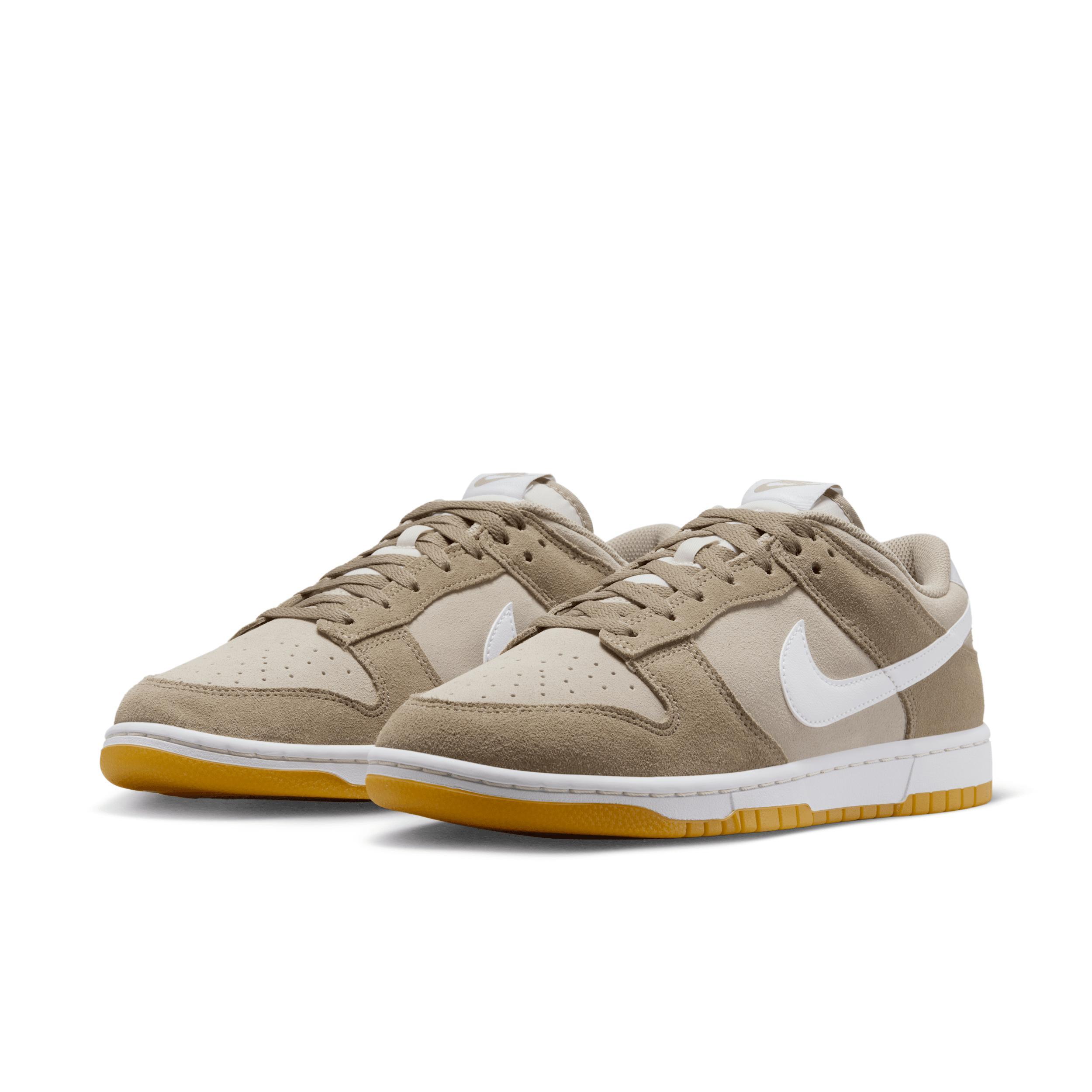 Nike Mens Dunk Low Retro SE Casual Shoes in Pale Ivory/White/Light Orewood Brown Product Image