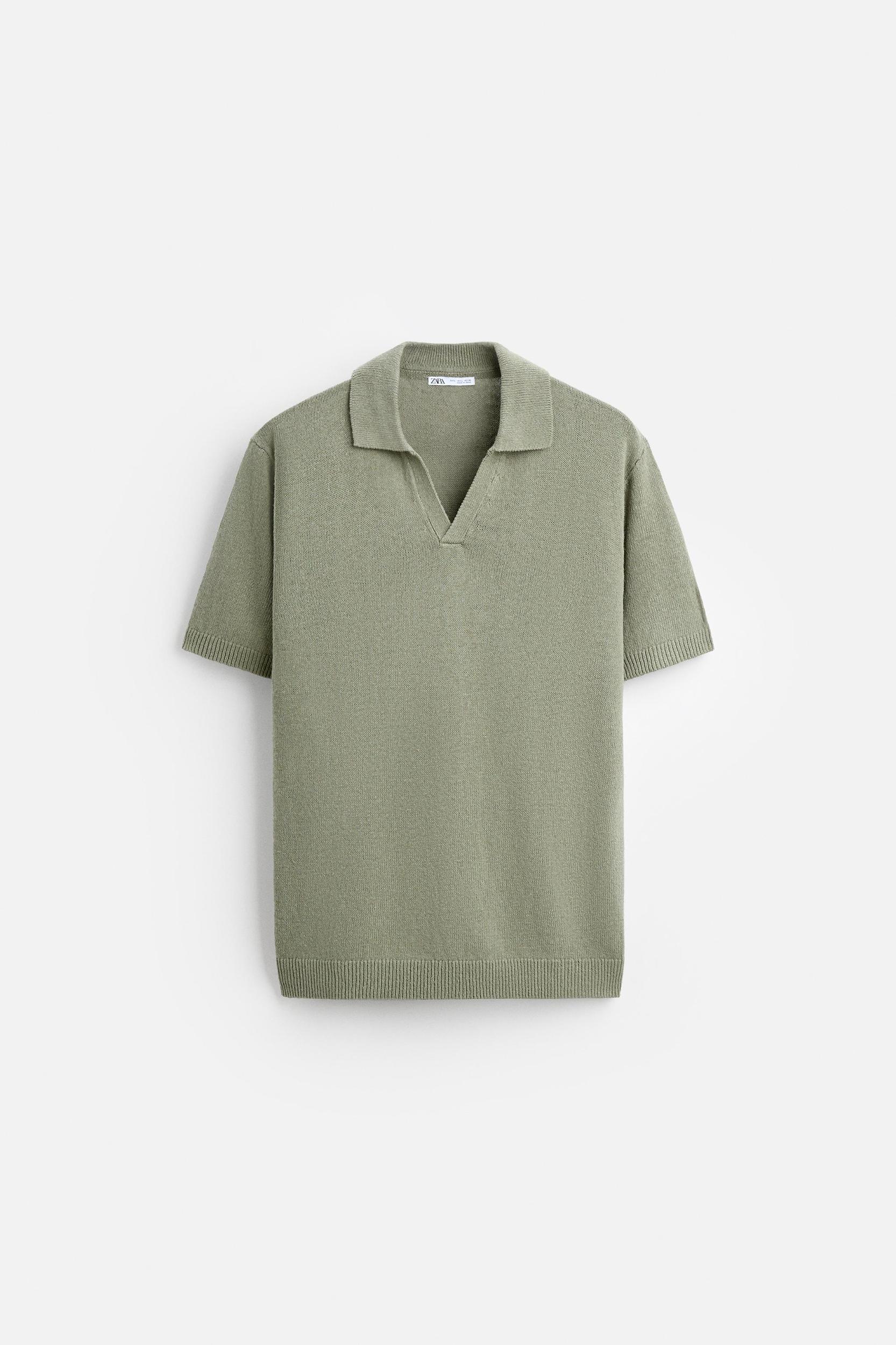 COTTON - LINEN BLEND KNIT POLO Product Image