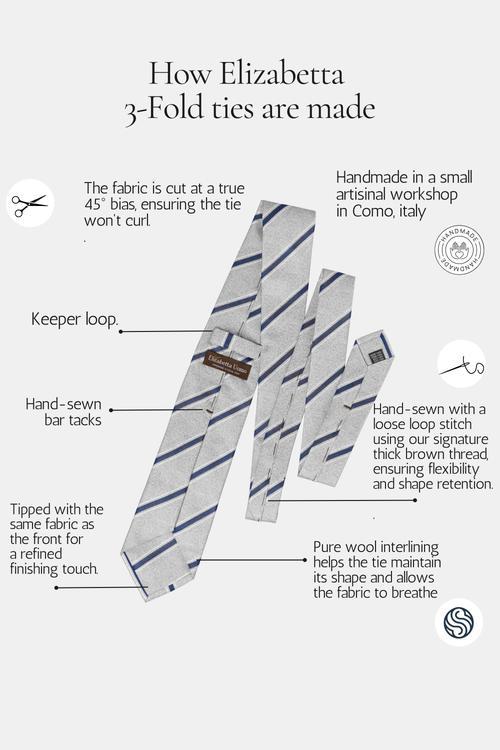 Elizabetta La Vigna - Extra Long Printed Silk Tie for Men in Navy at Nordstrom Product Image