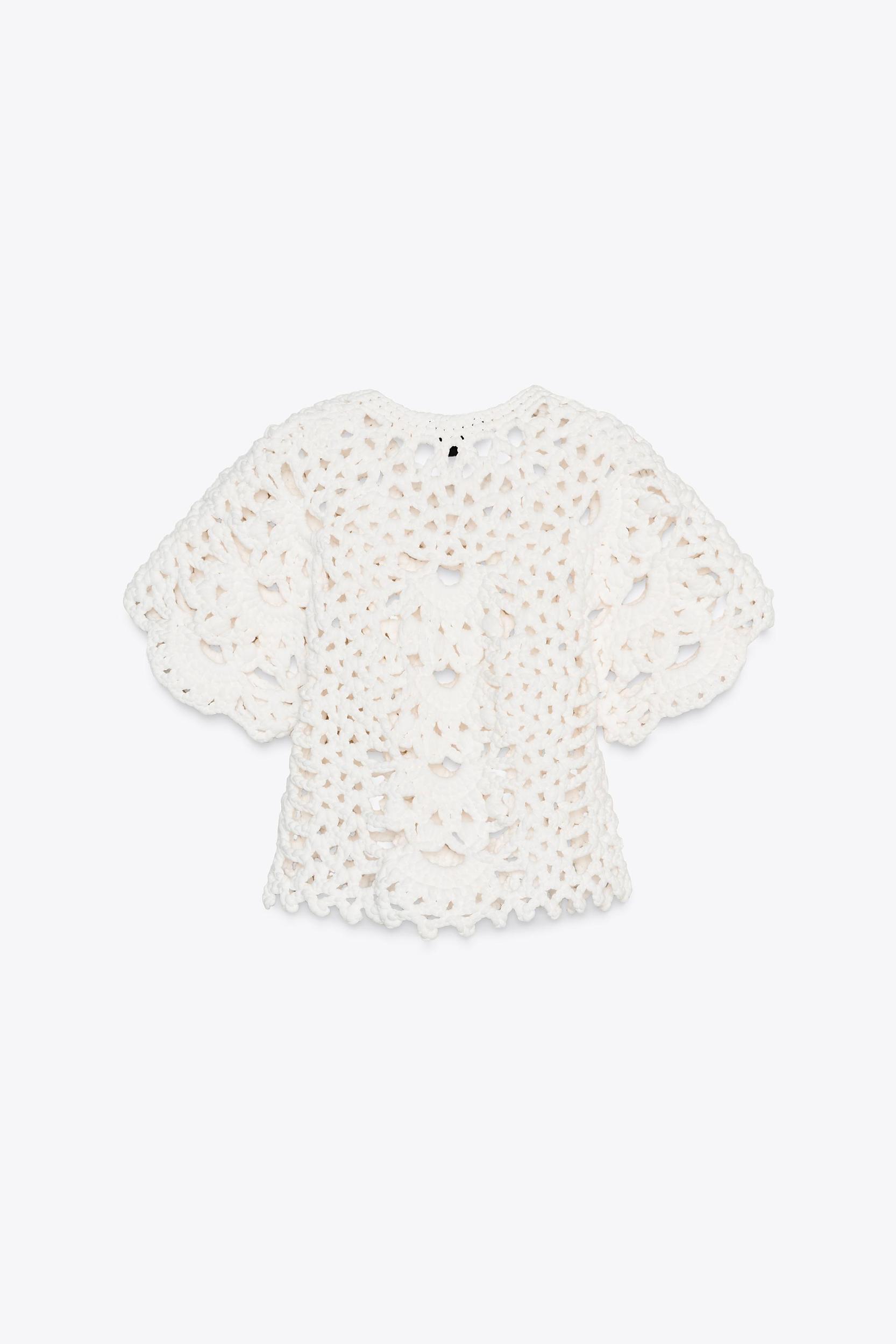 CROCHET KNIT CROP TOP Product Image