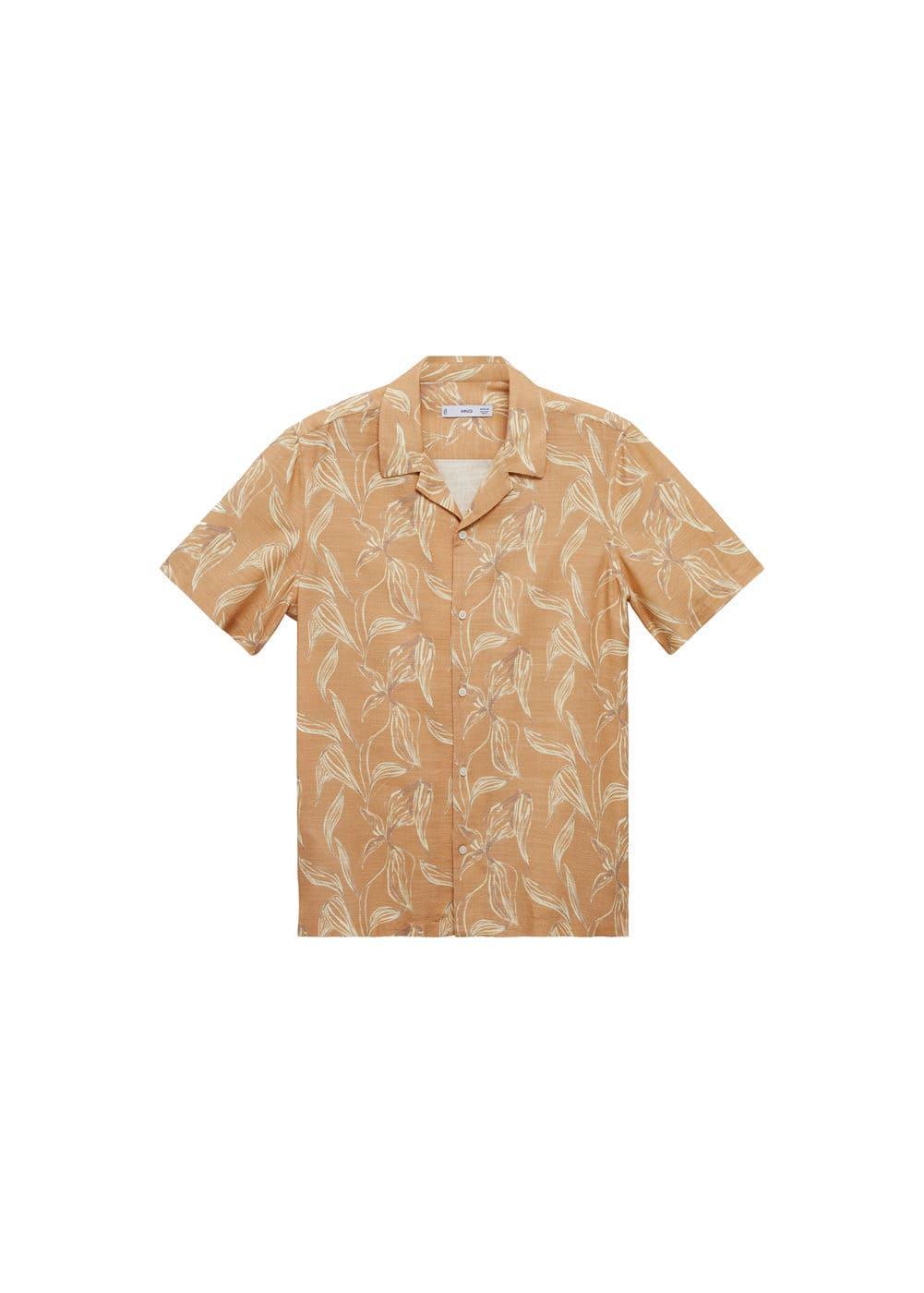 Printed fluid regular-fit shirt - Men | MANGO USA Product Image