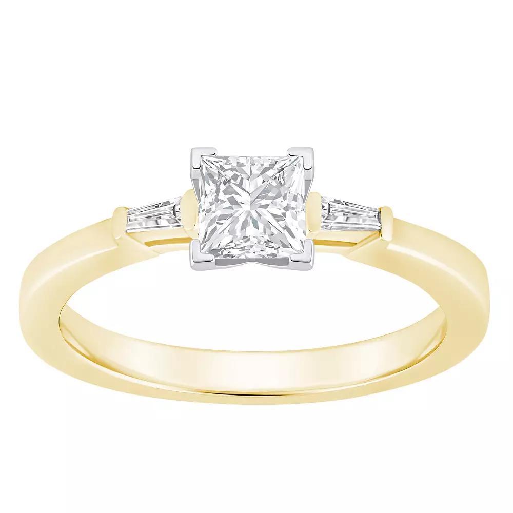 Alyson Layne 14k Gold 1/2 Carat T.W. Diamond Princess Cut Engagement Ring, Women's, Size: 7.50, Two Tone Gold Product Image