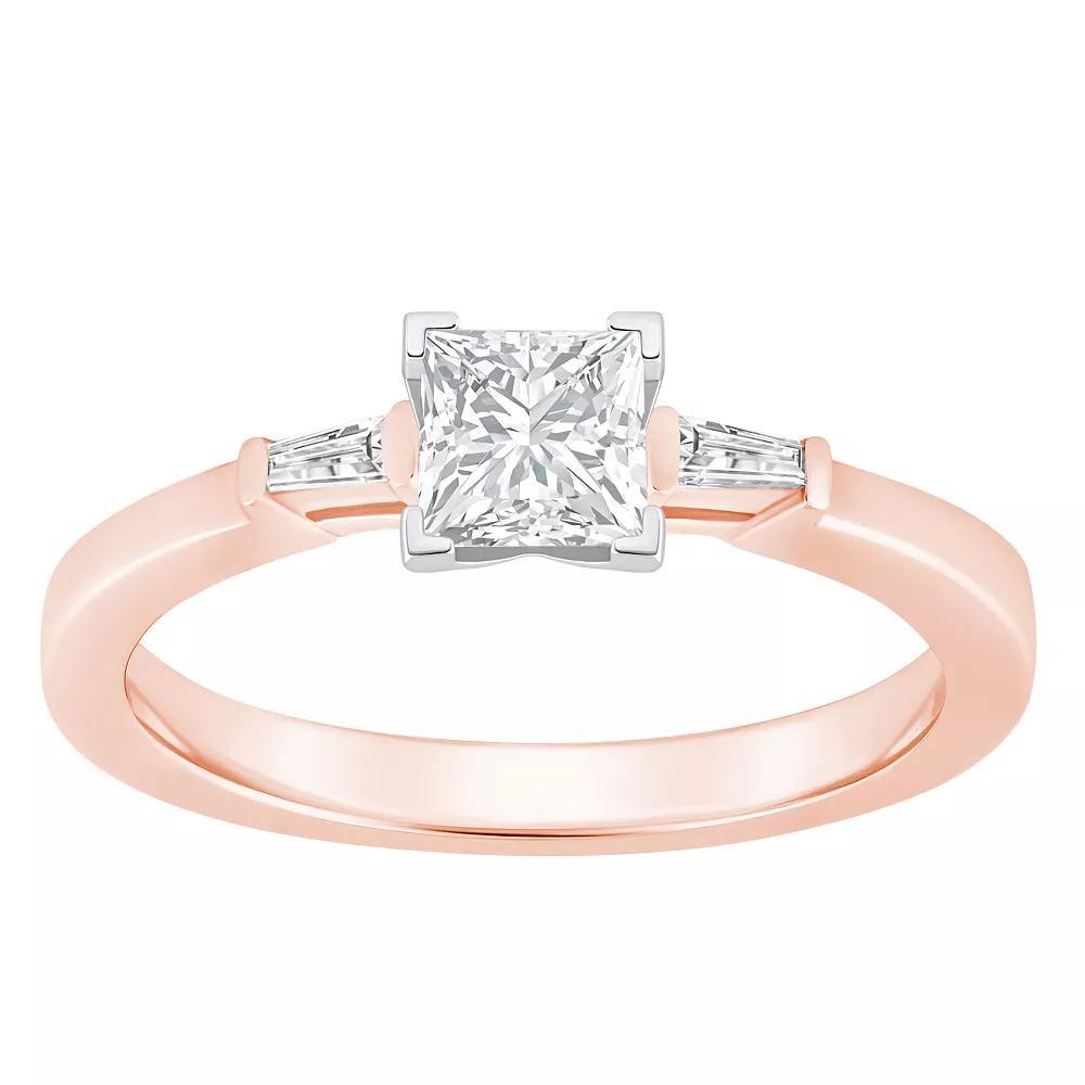 Alyson Layne 14k Gold 1/2 Carat T.W. Diamond Princess Cut Engagement Ring, Women's, Size: 7.50, Two Tone Gold Product Image