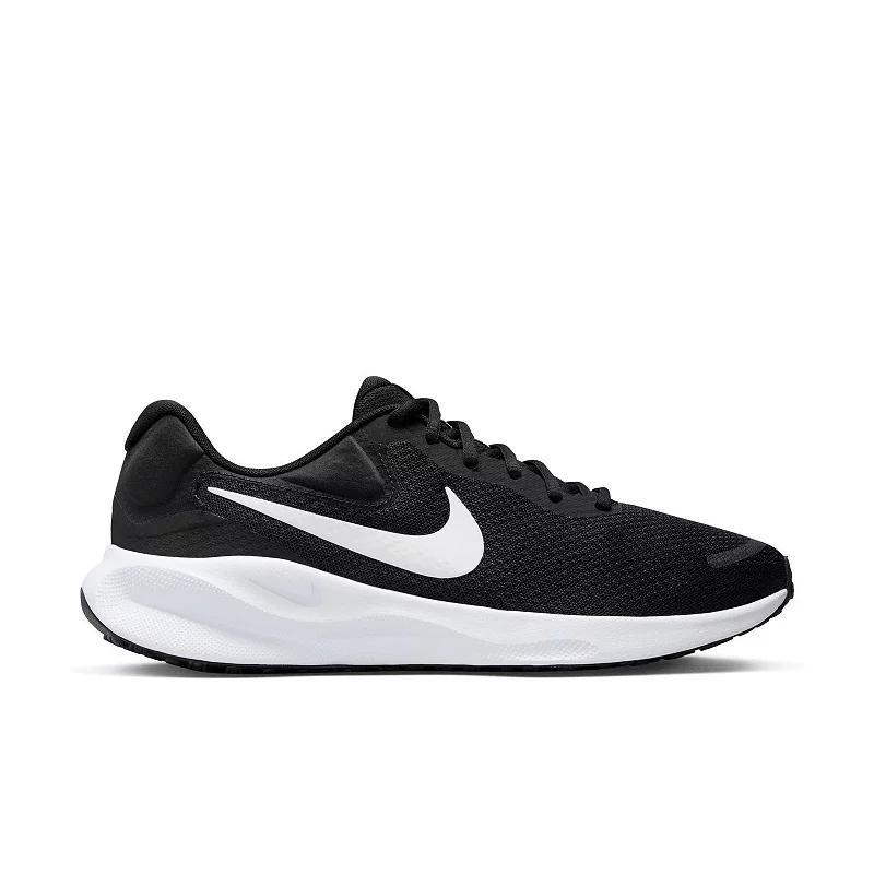 Nike Revolution 7 Men's Road Running Shoes, Size: 11 4E, Black White Product Image