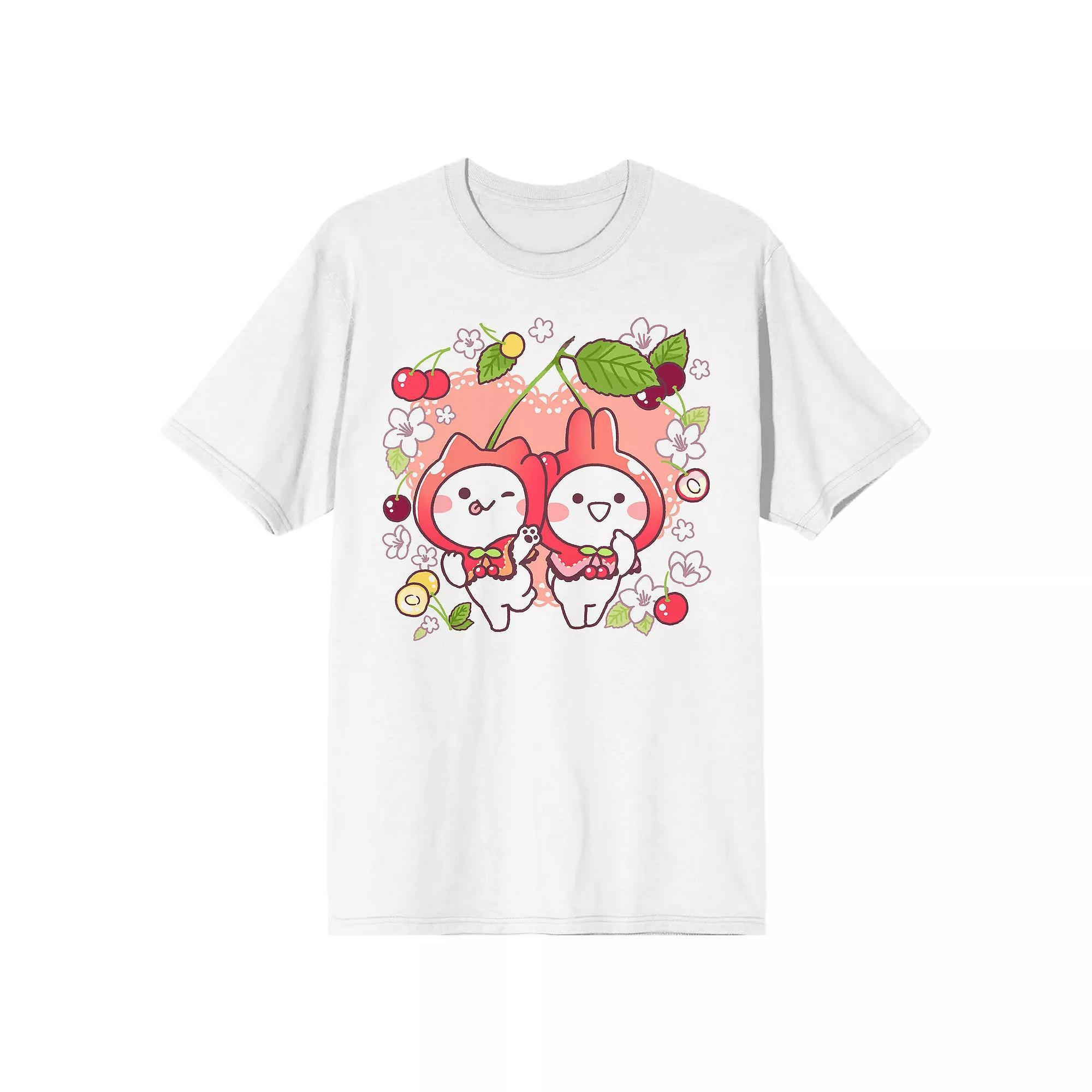 Men's Mimi & Neko Flowers & Fruits Graphic Tee, Size: XL, White Product Image