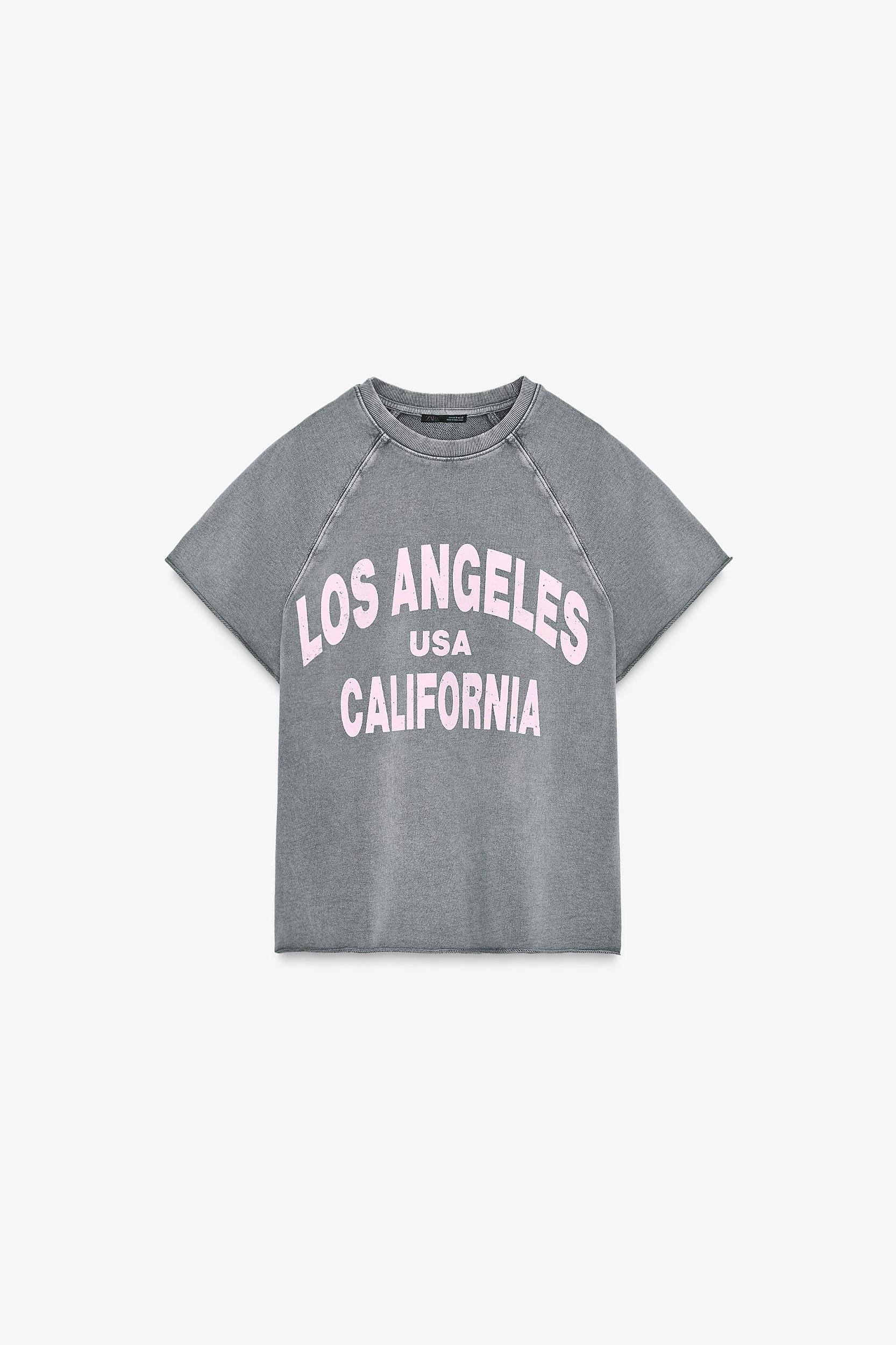 WASHED EFFECT TEXT PLUSH SWEATSHIRT Product Image