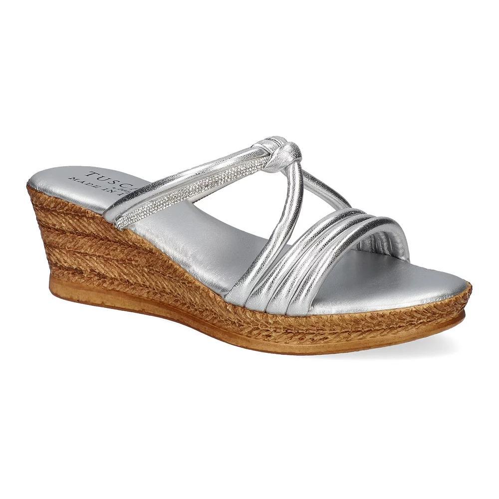 Easy Street Elvera Tuscany Women's Wedge Sandals, Size: 7.5, Silver Product Image