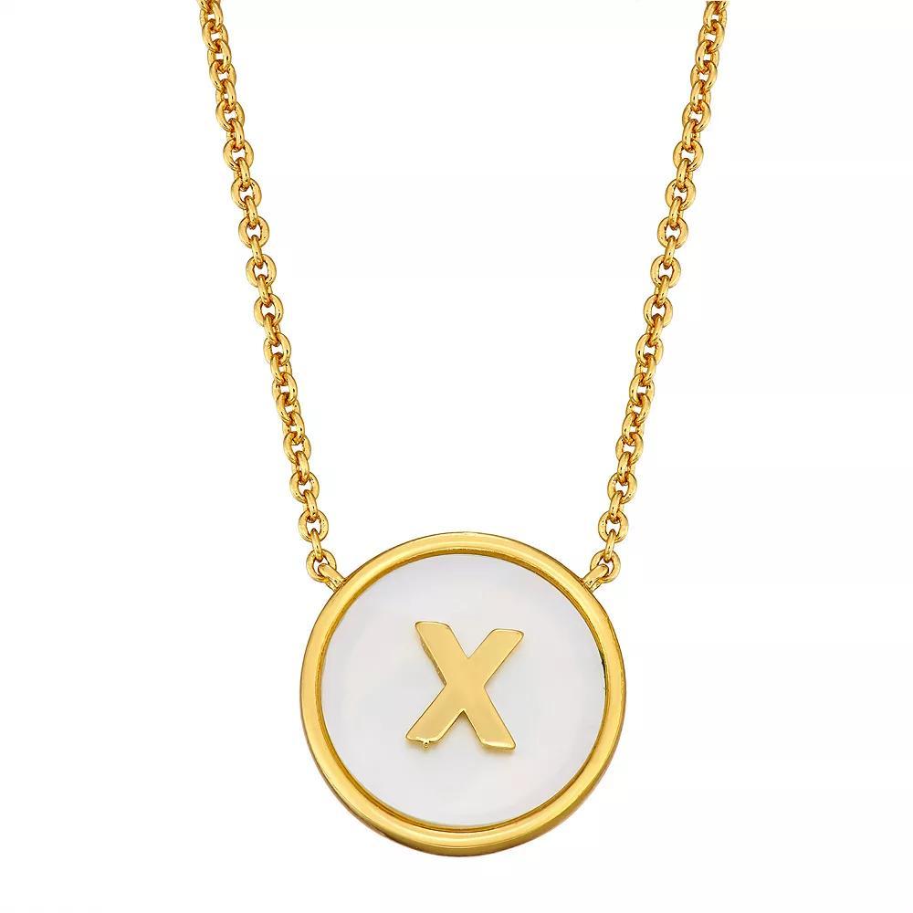 Mother of Pearl Initial Pendant Necklace, Women's, Size: 18" Product Image