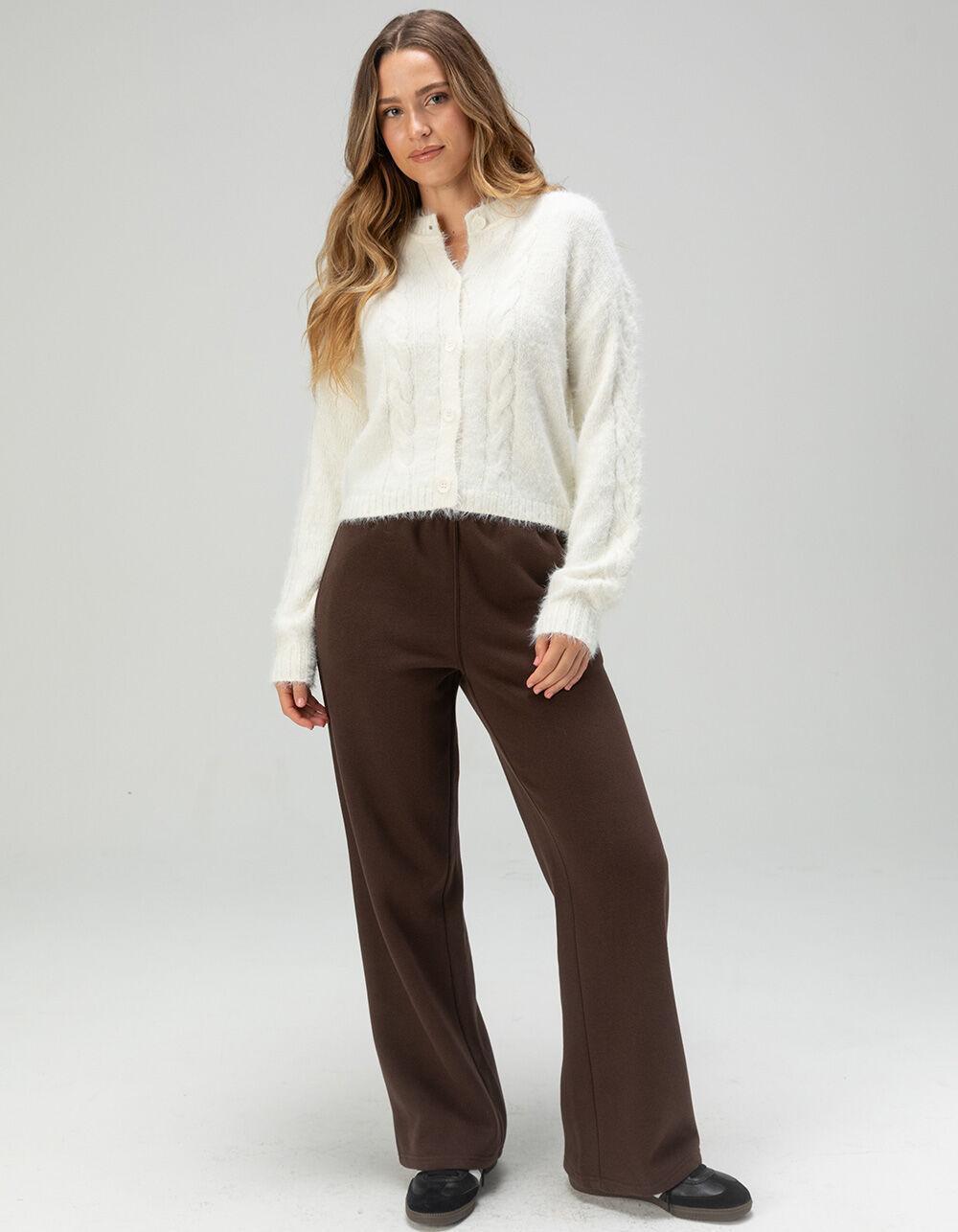 RSQ Womens Cable Fuzzy Cardigan - PINK Product Image