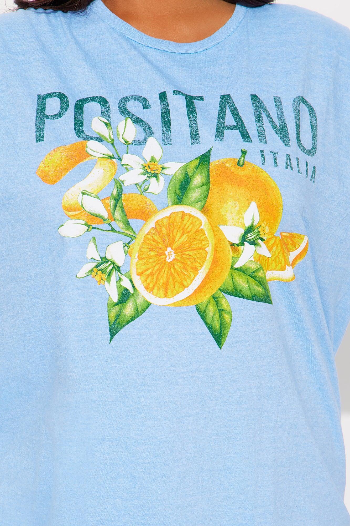 Positano Italia Washed Oversized Tee - Light Blue Product Image