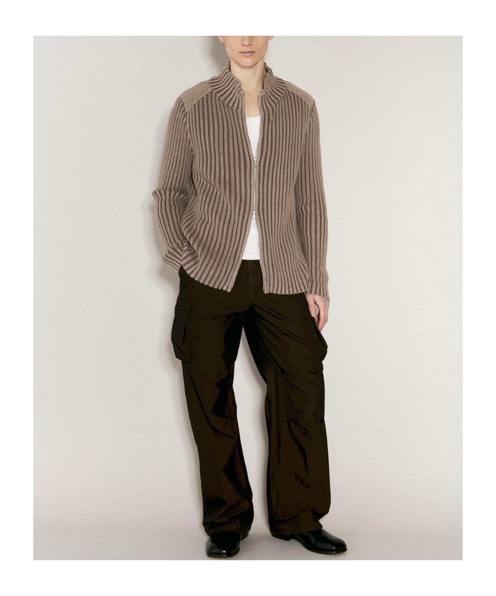 OUR LEGACY Ribbed-knit Zip-up Cardigan In Nude Product Image