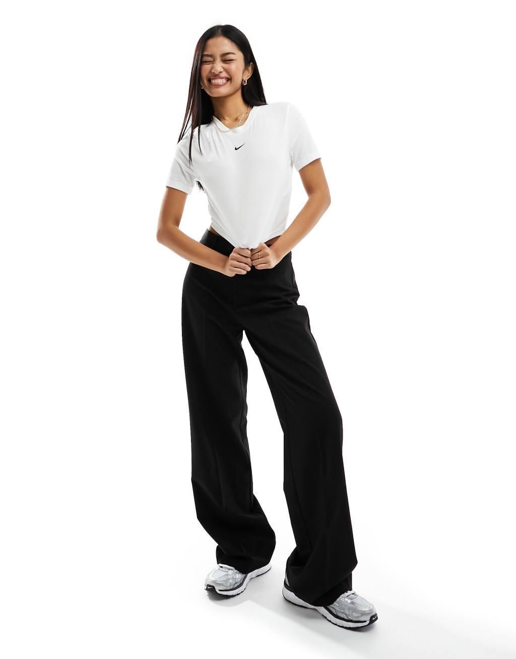 Nike Womens Sportswear Essential Slim-Fit Crop T-Shirt Product Image