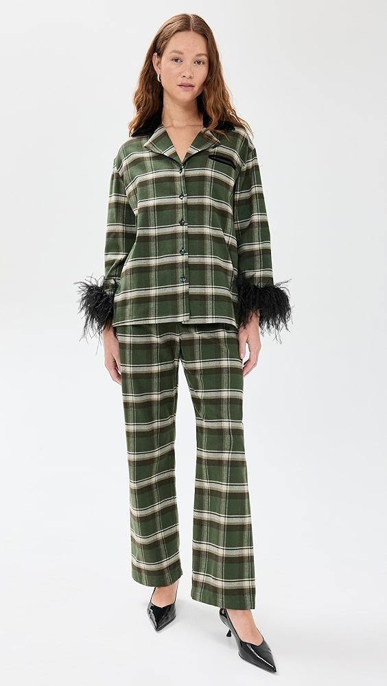 Sleeper Checked Cotton Flannel Set | Shopbop Product Image
