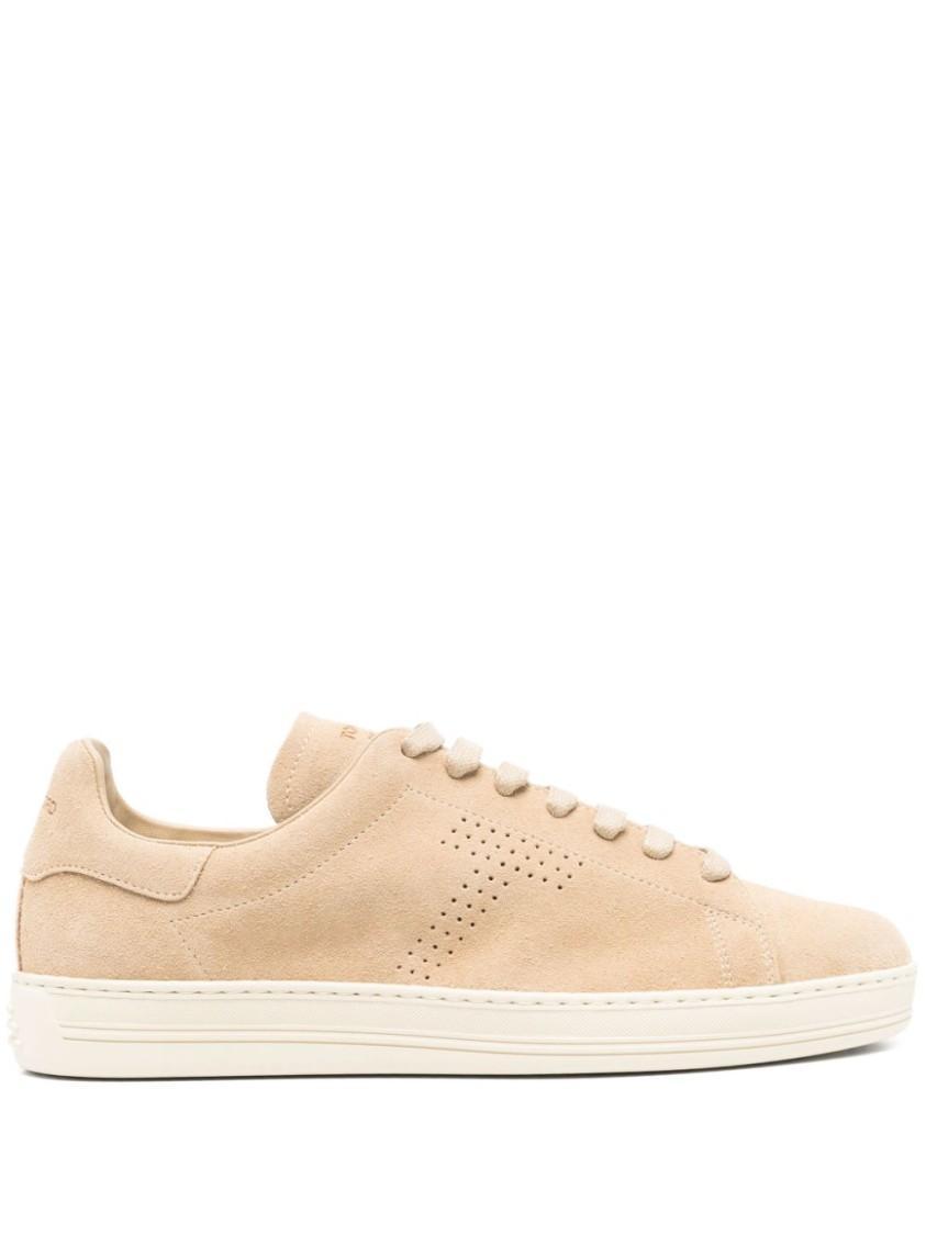 TOM FORD Sand Beige Suede Sneakers In Neutrals Product Image