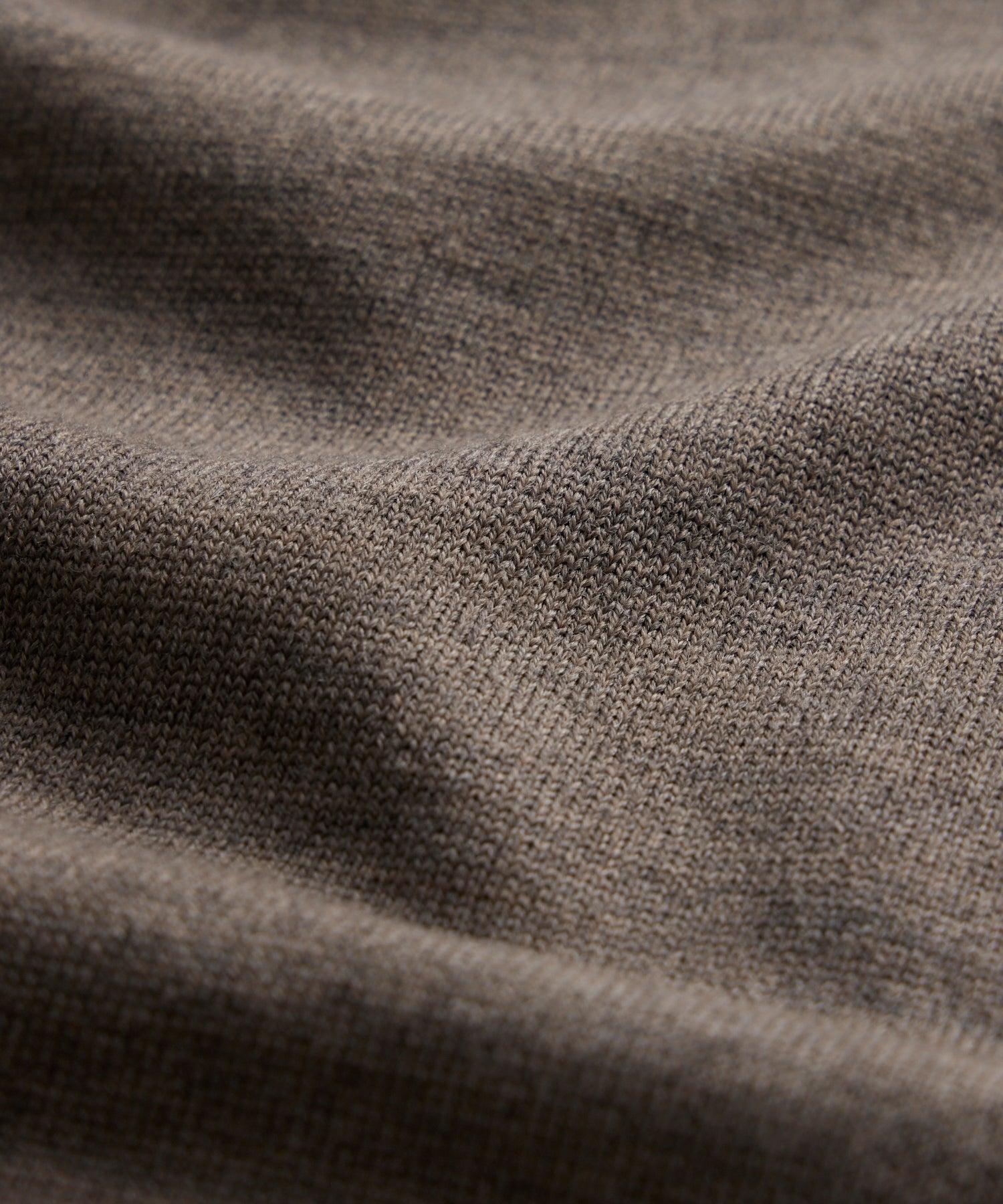 John Smedley Alston Merino Wool Zip-Up in Mushroom Product Image