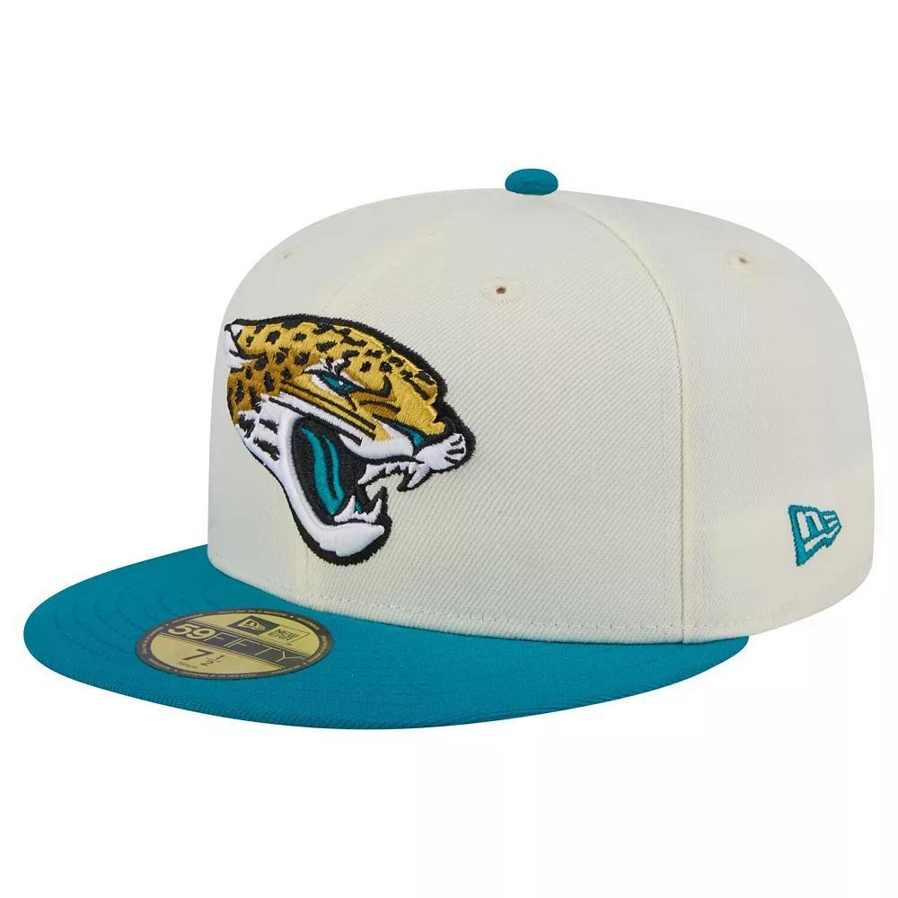 Men's New Era  White/Teal Jacksonville Jaguars Main 59FIFTY Fitted Hat, Size: 7 1/4 Product Image