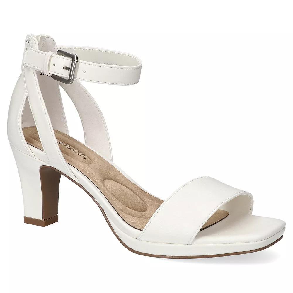 Easy Street Square Toe Platform Women's Heeled Sandals, Size: 9 XW, White Product Image