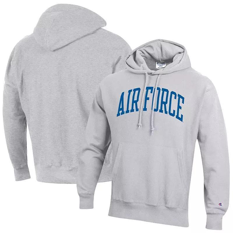 Men's Champion Heathered Gray Air Force Falcons Team Arch Reverse Weave Pullover Hoodie, Size: Medium, Afa Grey Product Image